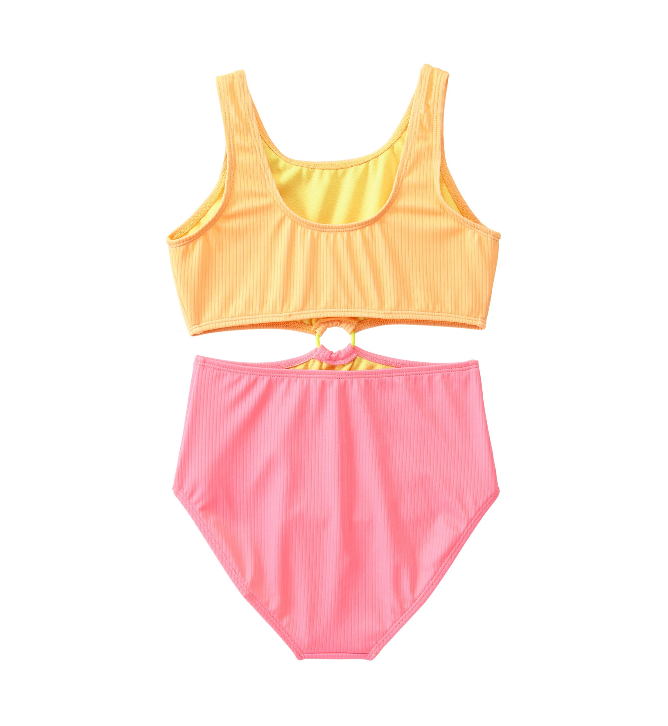 Girls 7-16 One Piece O-Ring Swimsuit