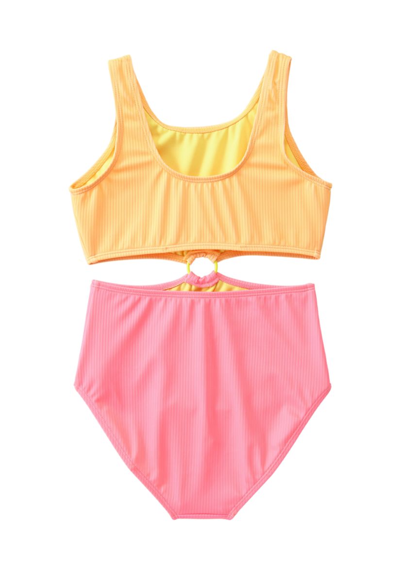 Girls 7-16 One Piece O-Ring Swimsuit