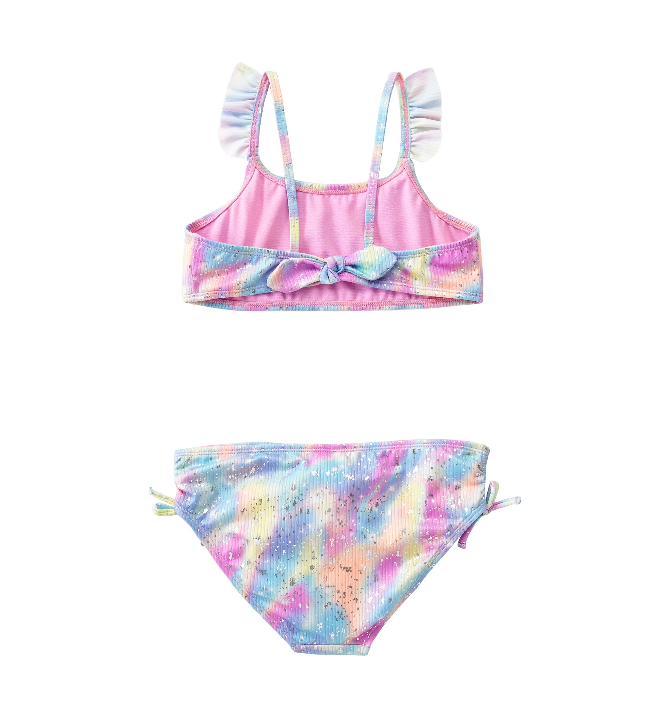 Girls 7-16 Two Piece Flutter Sleeve Swimsuit