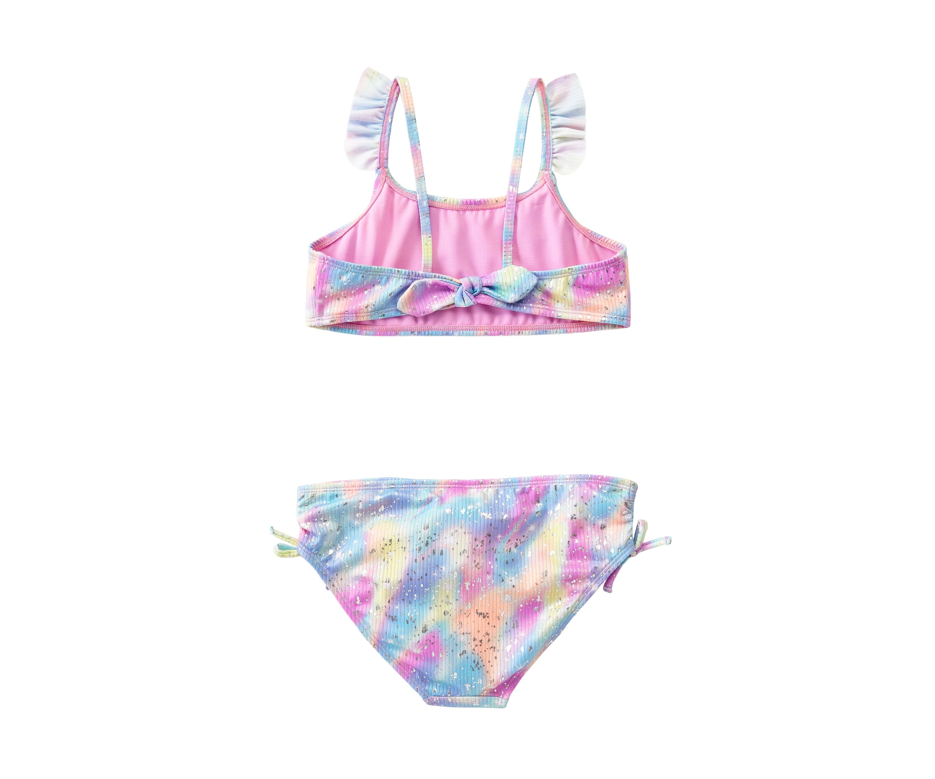 Girls 7-16 Two Piece Flutter Sleeve Swimsuit