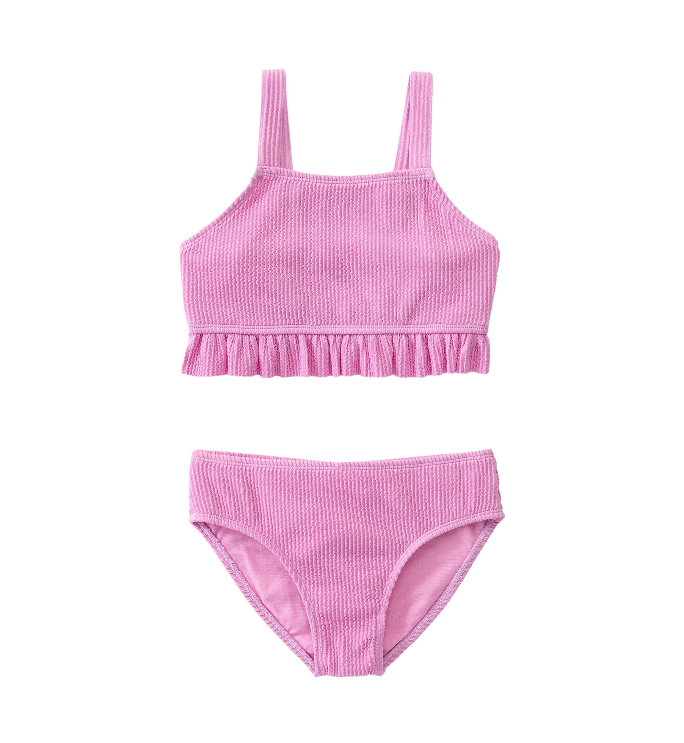 Girls 7-16 2 Piece Ruffle Hem Swimsuit