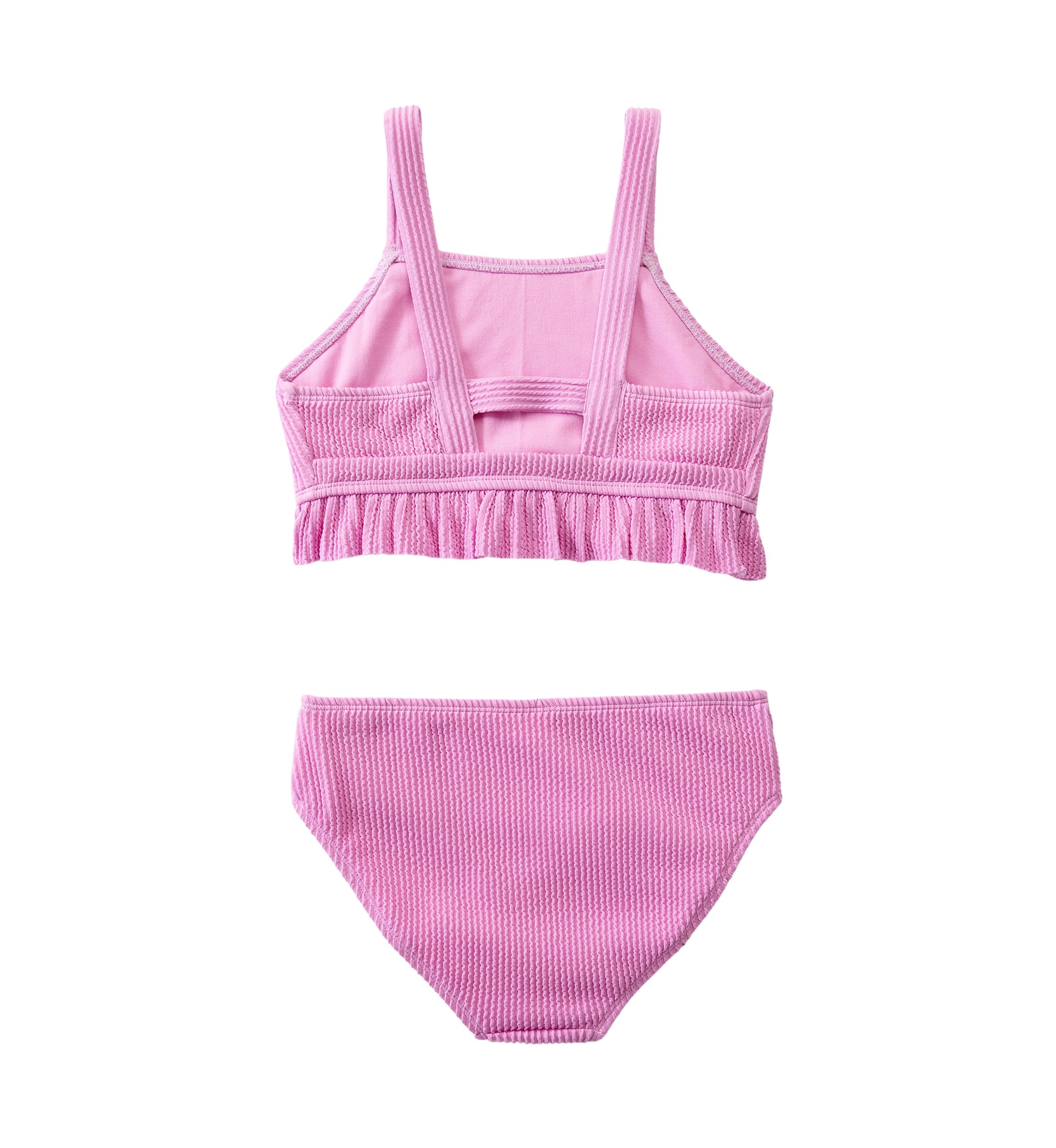Girls 7-16 2 Piece Ruffle Hem Swimsuit