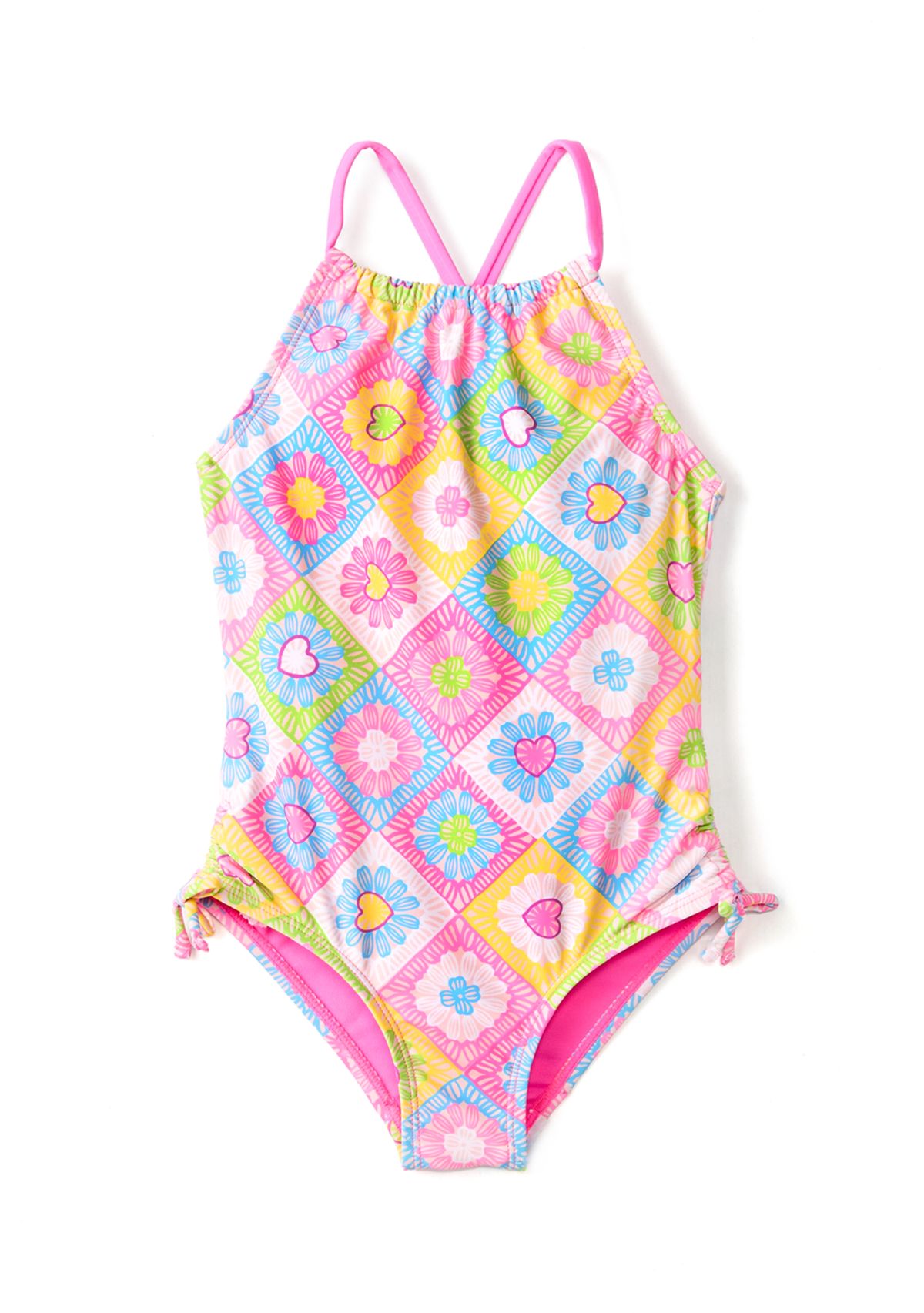 Girls 4-6x Crochet Craze Cinched Side One Piece Swimsuit