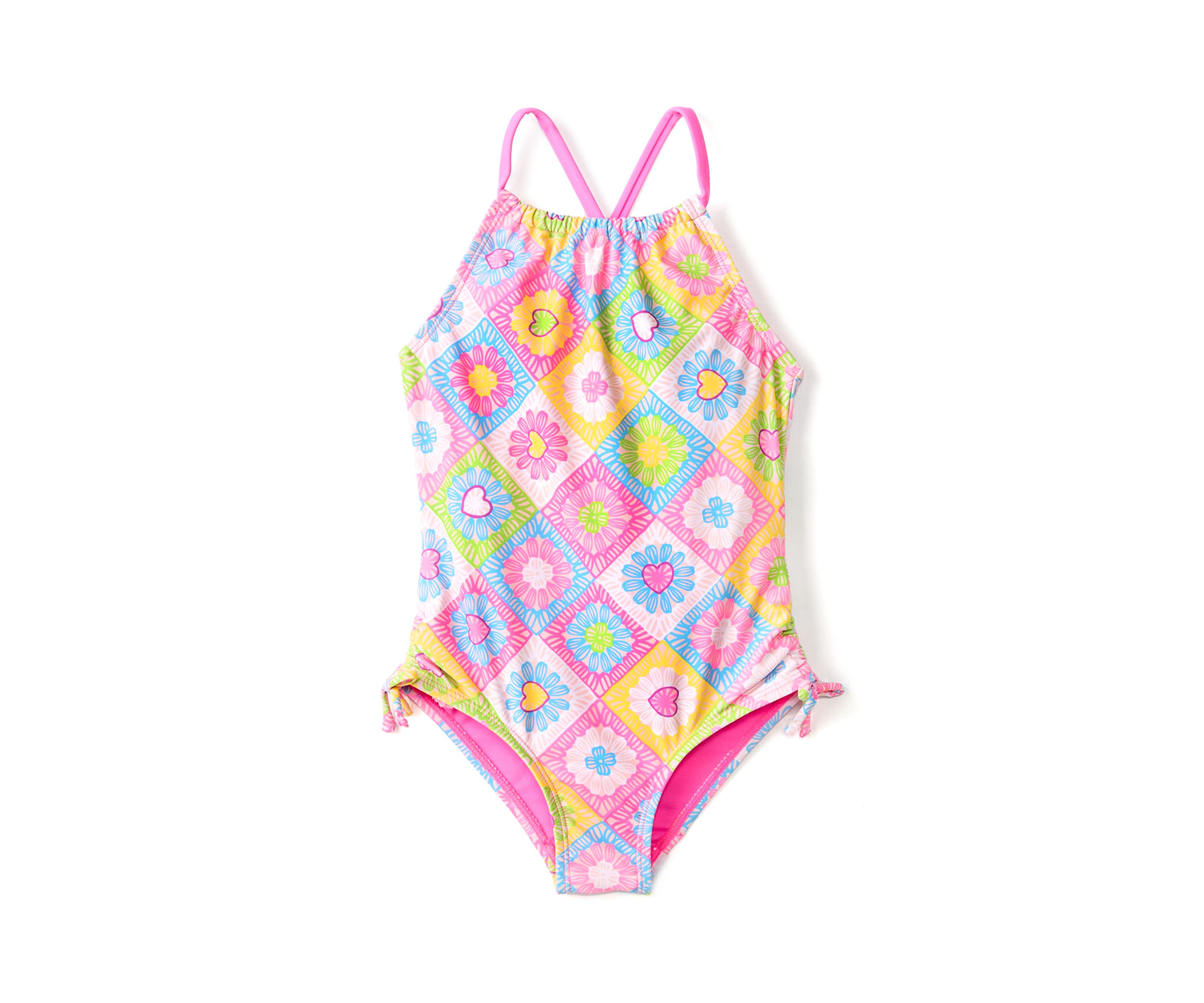 Girls 4-6x Crochet Craze Cinched Side One Piece Swimsuit
