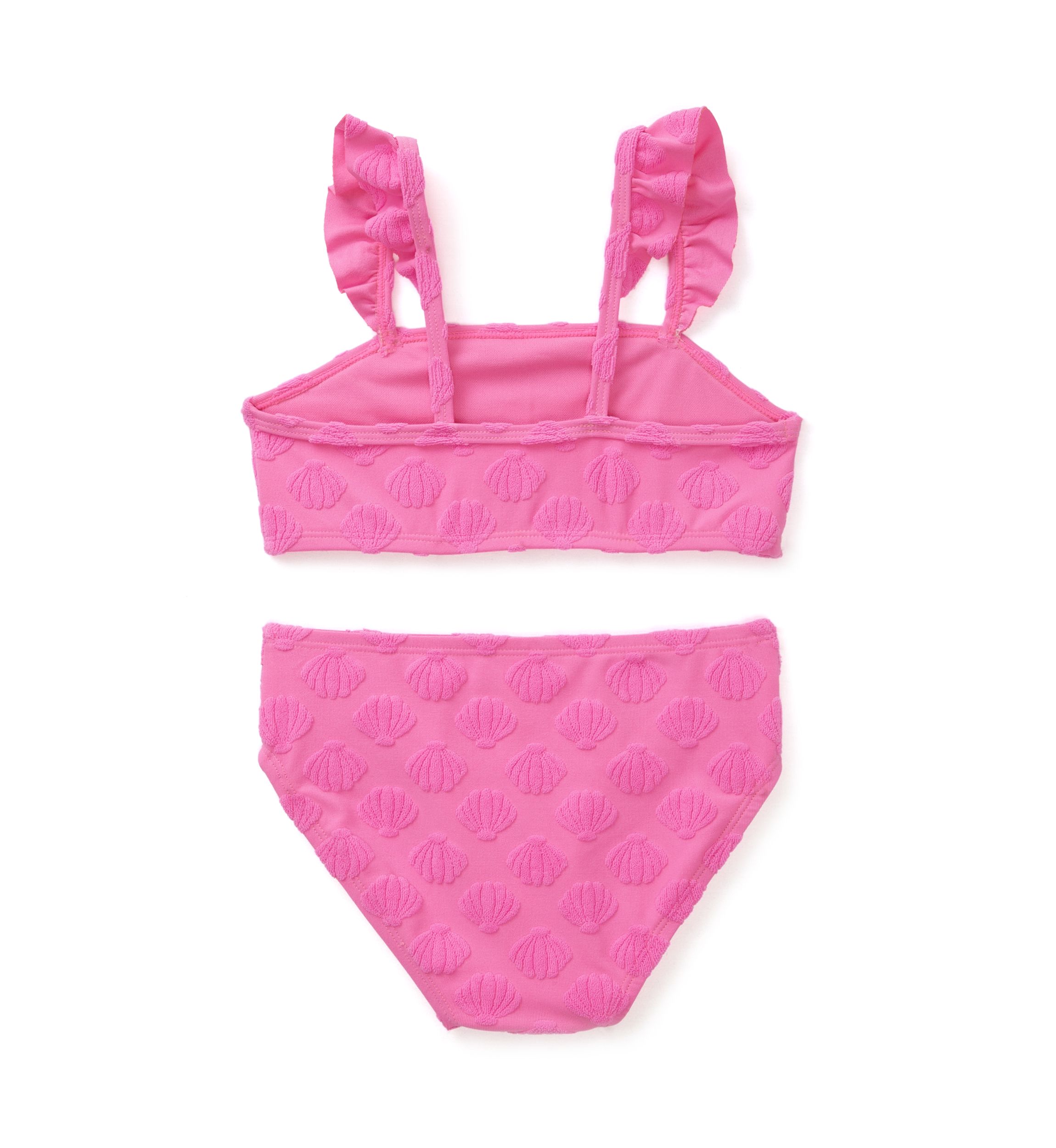 Girls 4-6x 2 Piece Shell Texture Swimsuit