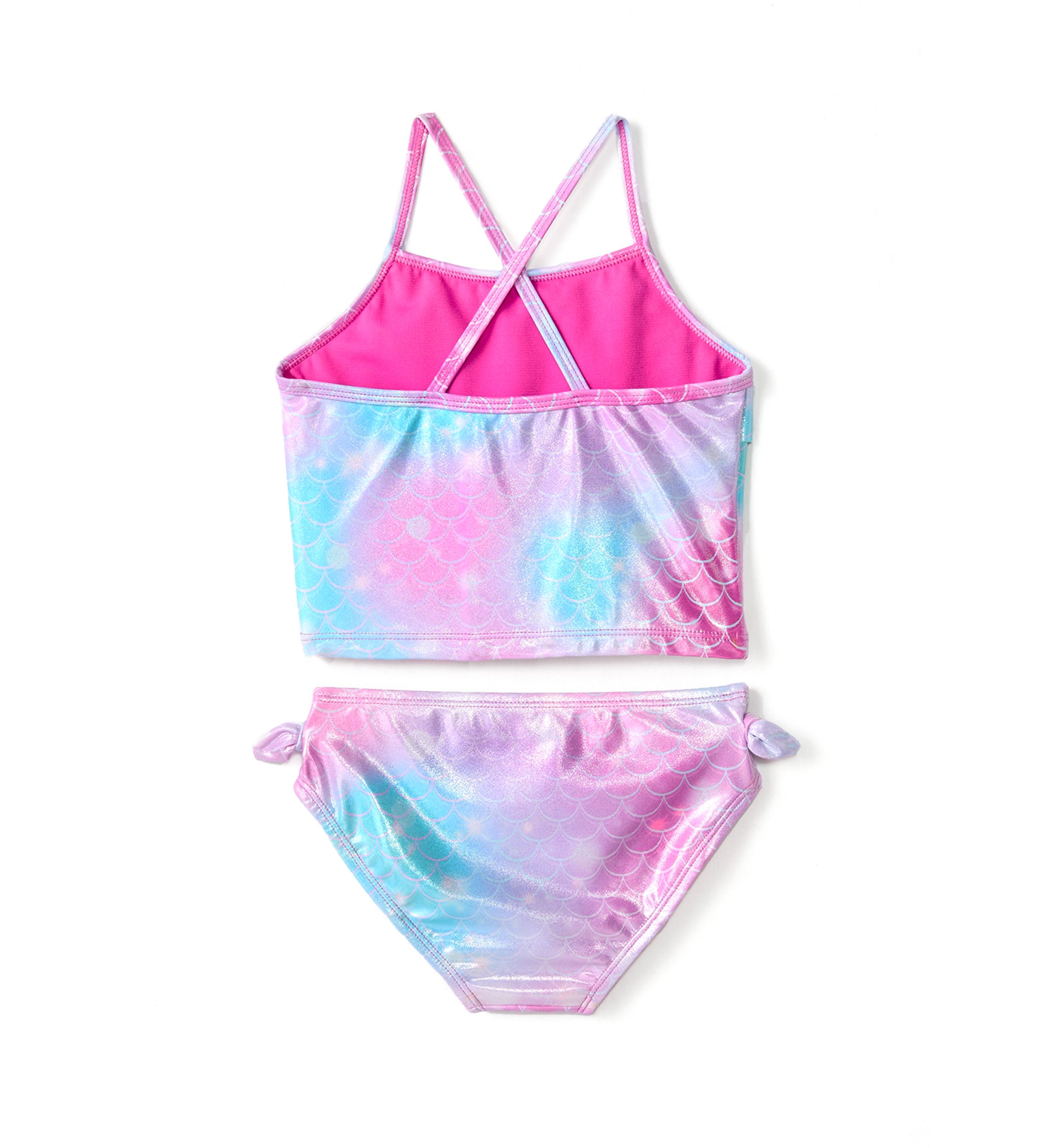 Girls 4-6x Mermaid Ruffle Swim Top and Bottoms Set