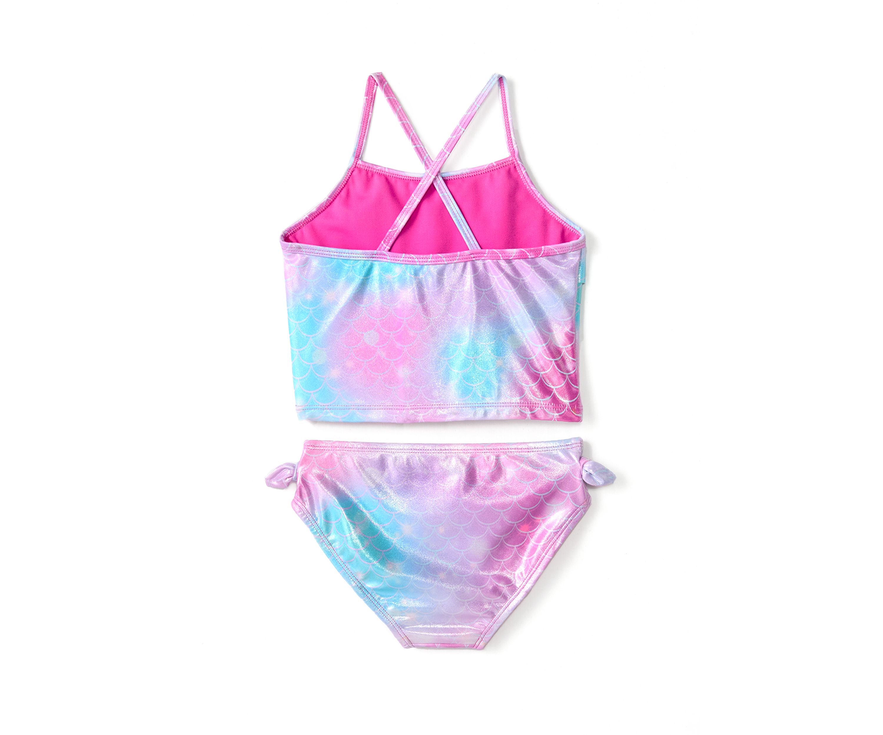 Girls 4-6x Mermaid Ruffle Swim Top and Bottoms Set