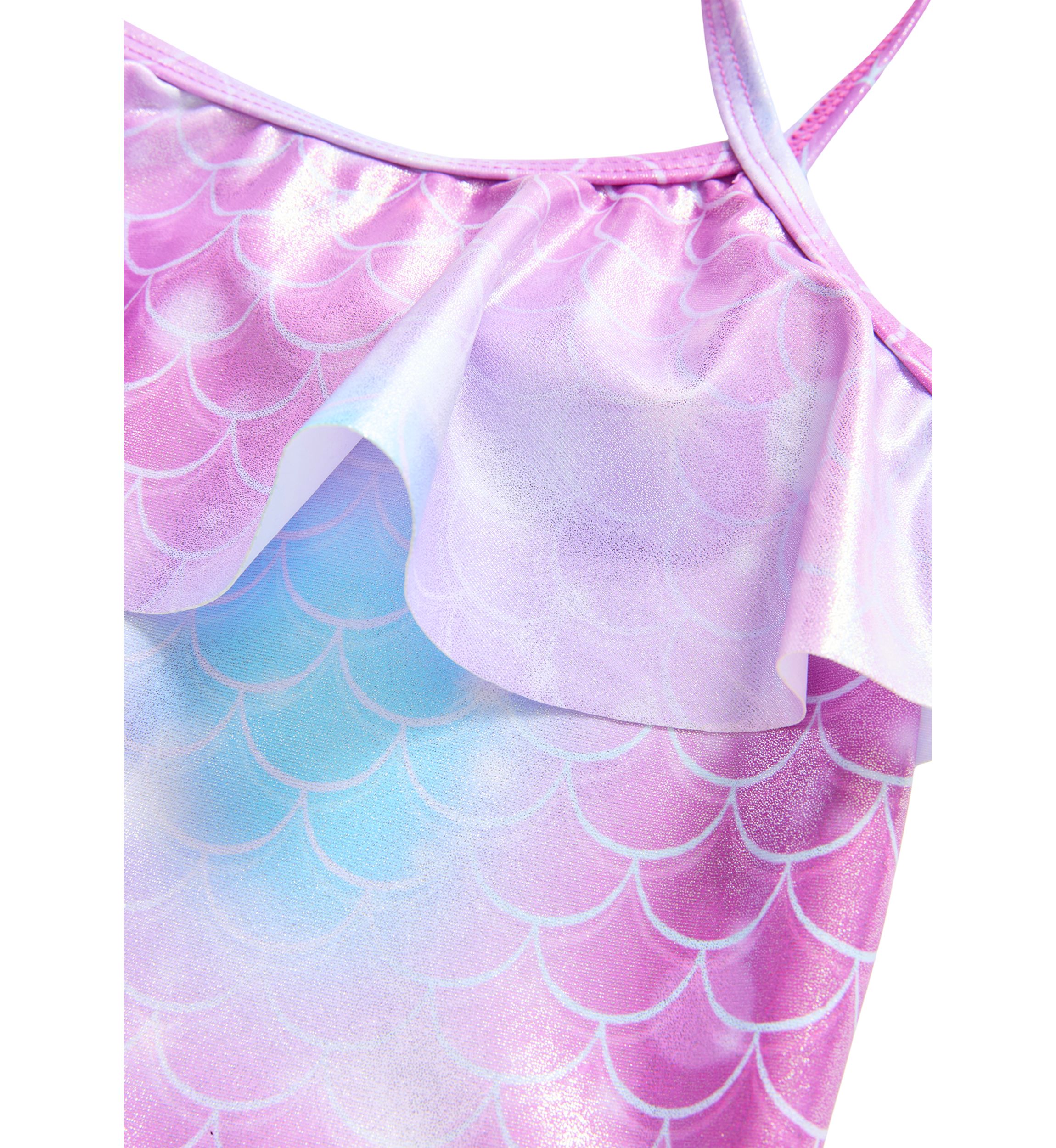 Girls 4-6x Mermaid Ruffle Swim Top and Bottoms Set