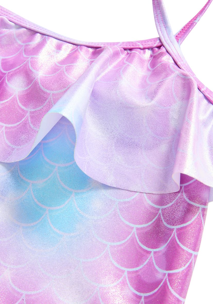 Girls 4-6x Mermaid Ruffle Swim Top and Bottoms Set