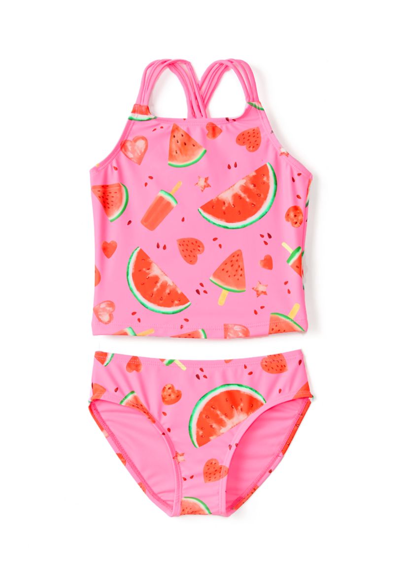 Girls 4-6x 2-Piece Melon Stars Swimsuit 