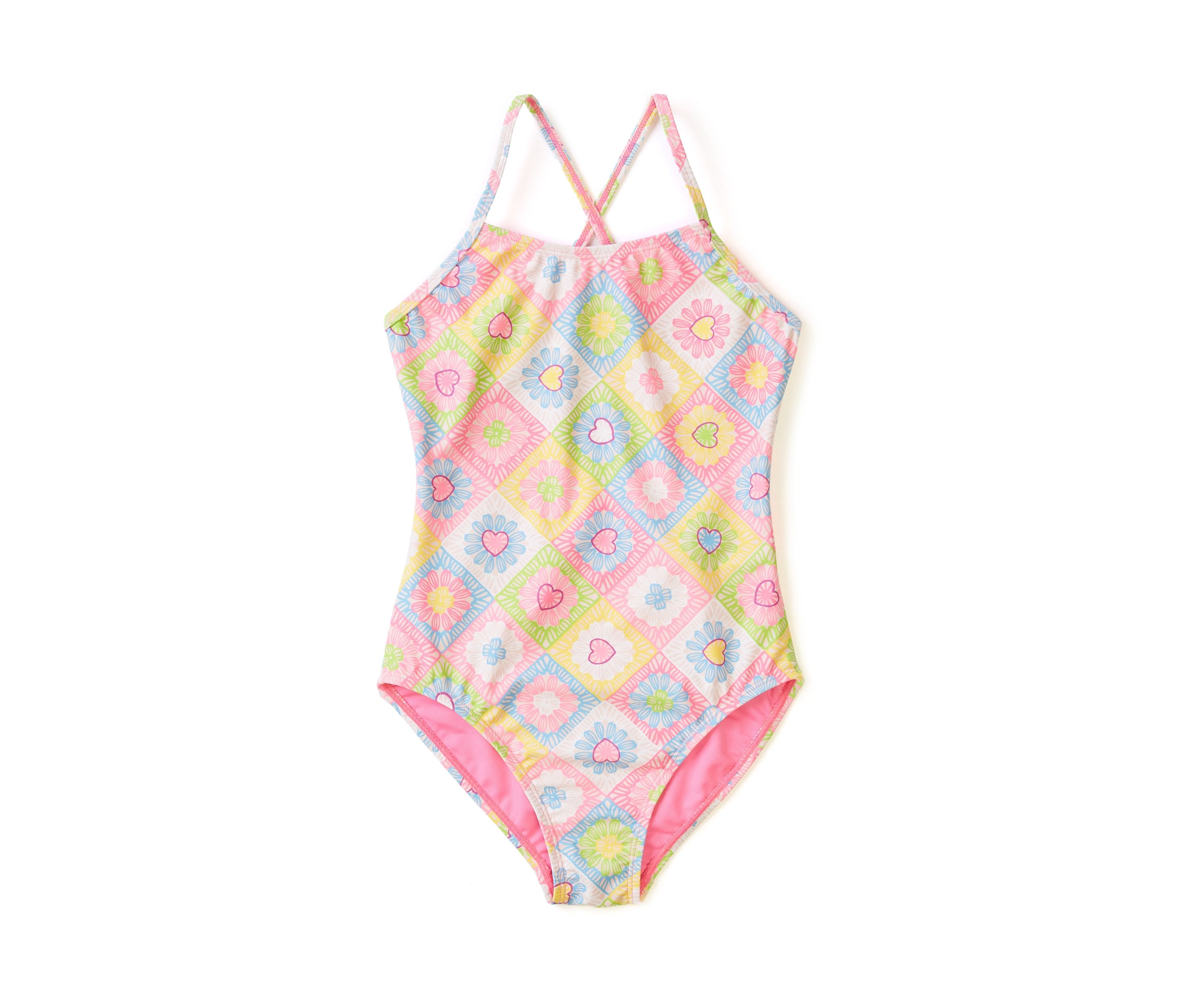 Girls 7-16 Crochet Craze Printed One Piece Swimsuit 