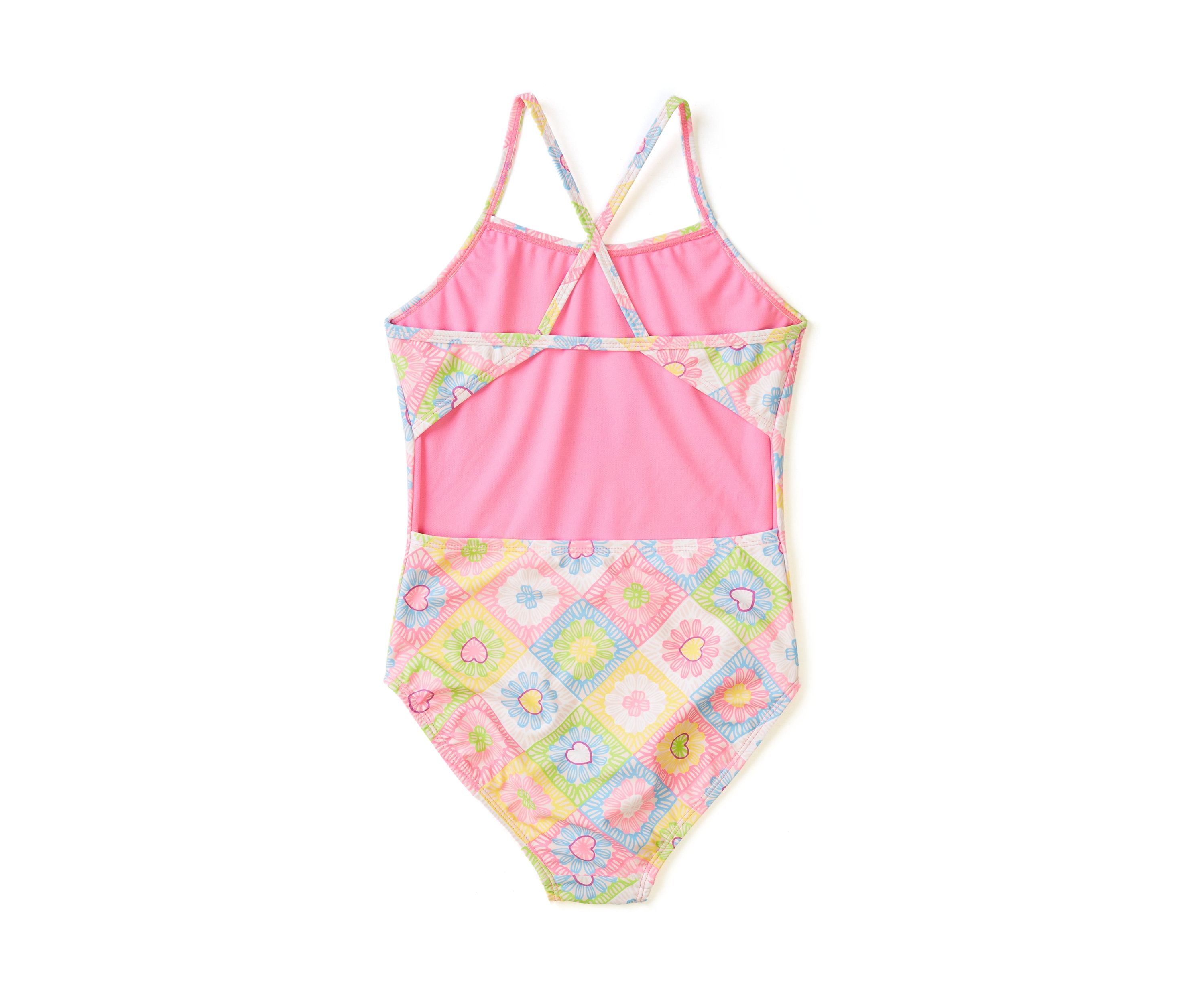 Girls 7-16 Crochet Craze Printed One Piece Swimsuit 