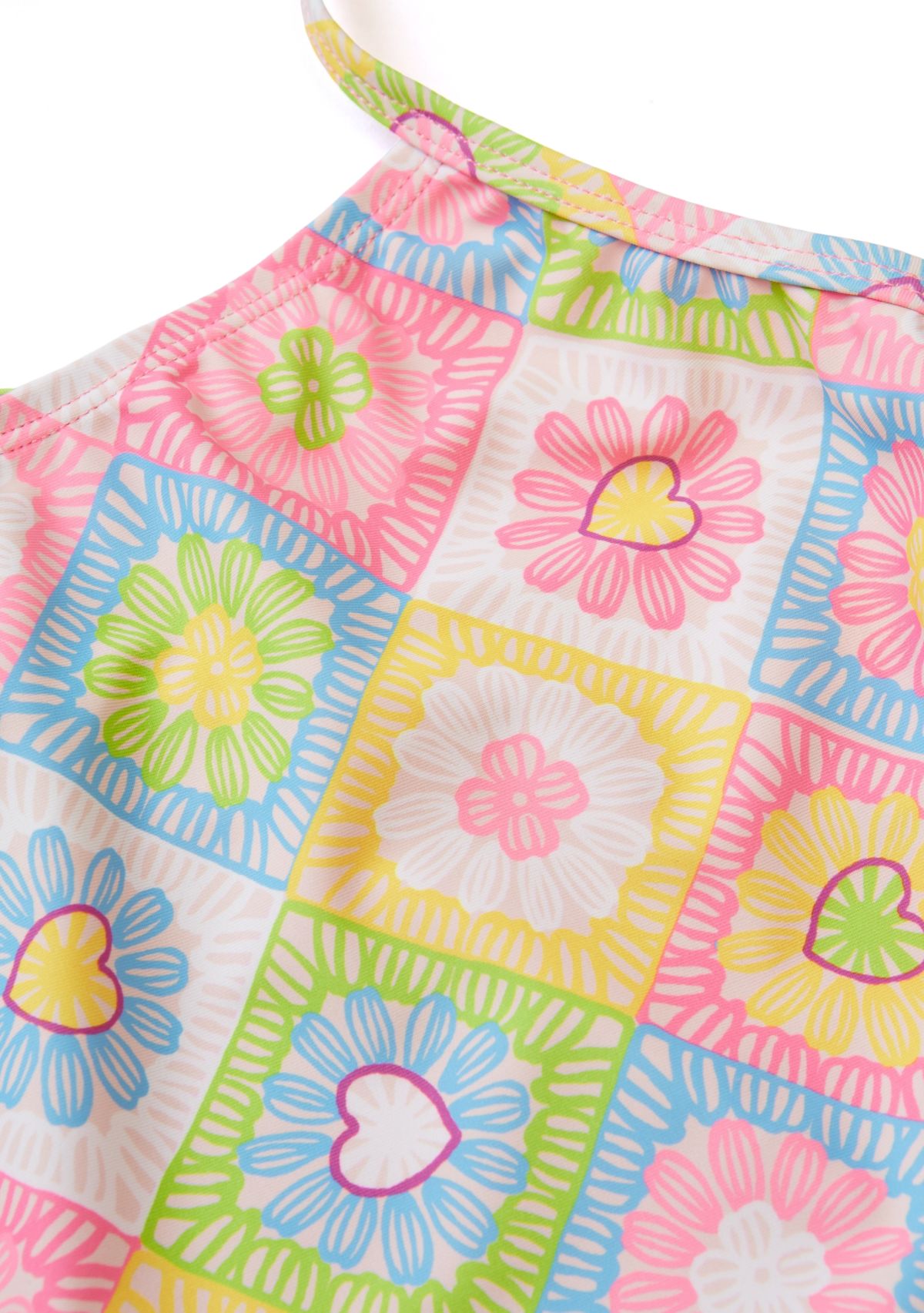 Girls 7-16 Crochet Craze Printed One Piece Swimsuit 