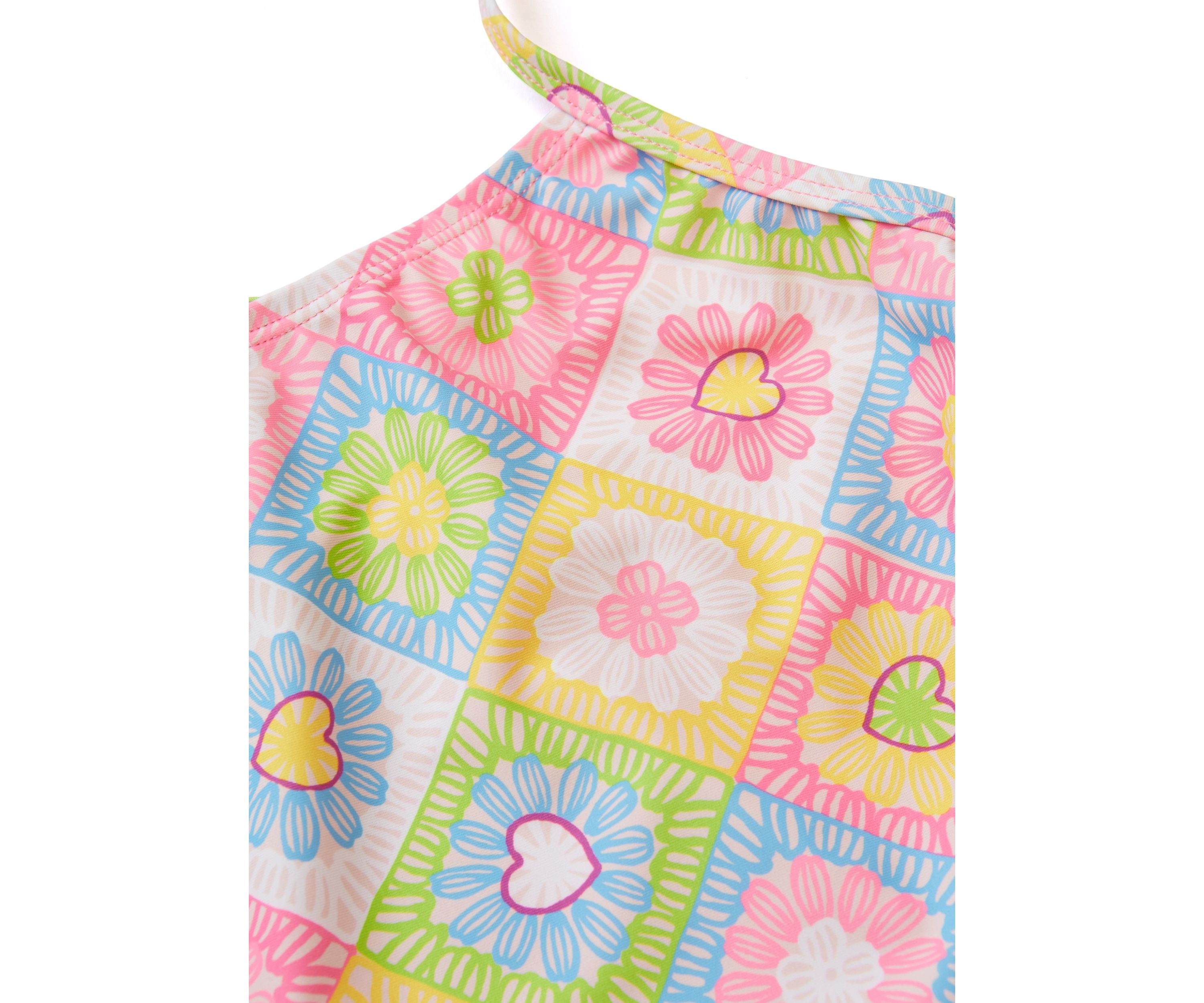 Girls 7-16 Crochet Craze Printed One Piece Swimsuit 
