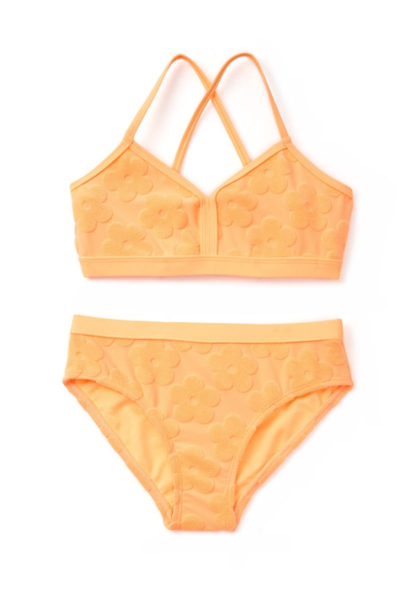 Girls 7-16 Textured Two Piece Swimsuit