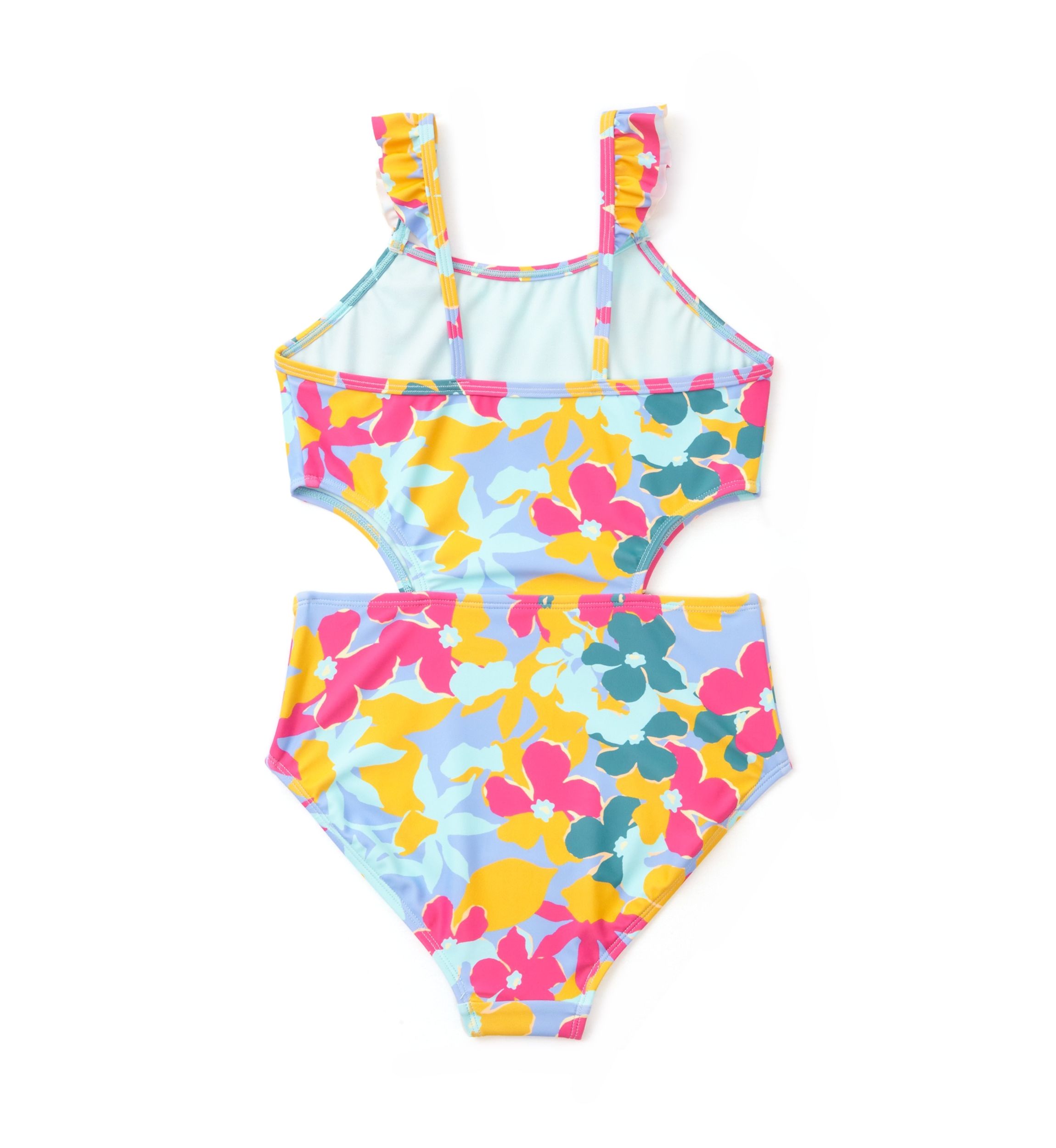 Girls 7-16 Daisy Flutter Cutout One Piece Swimsuit