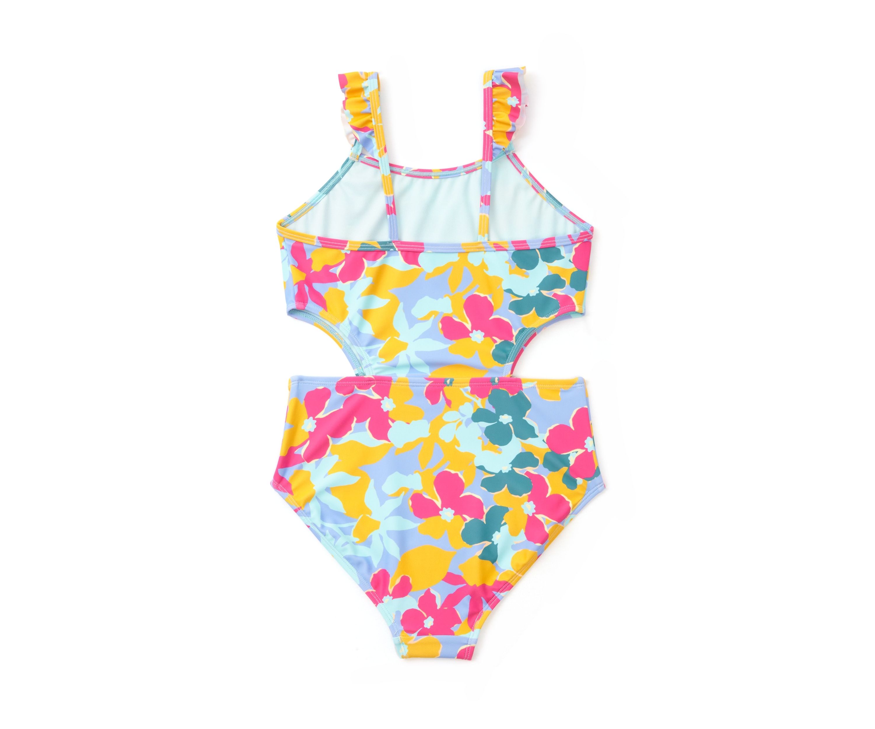 Girls 7-16 Daisy Flutter Cutout One Piece Swimsuit