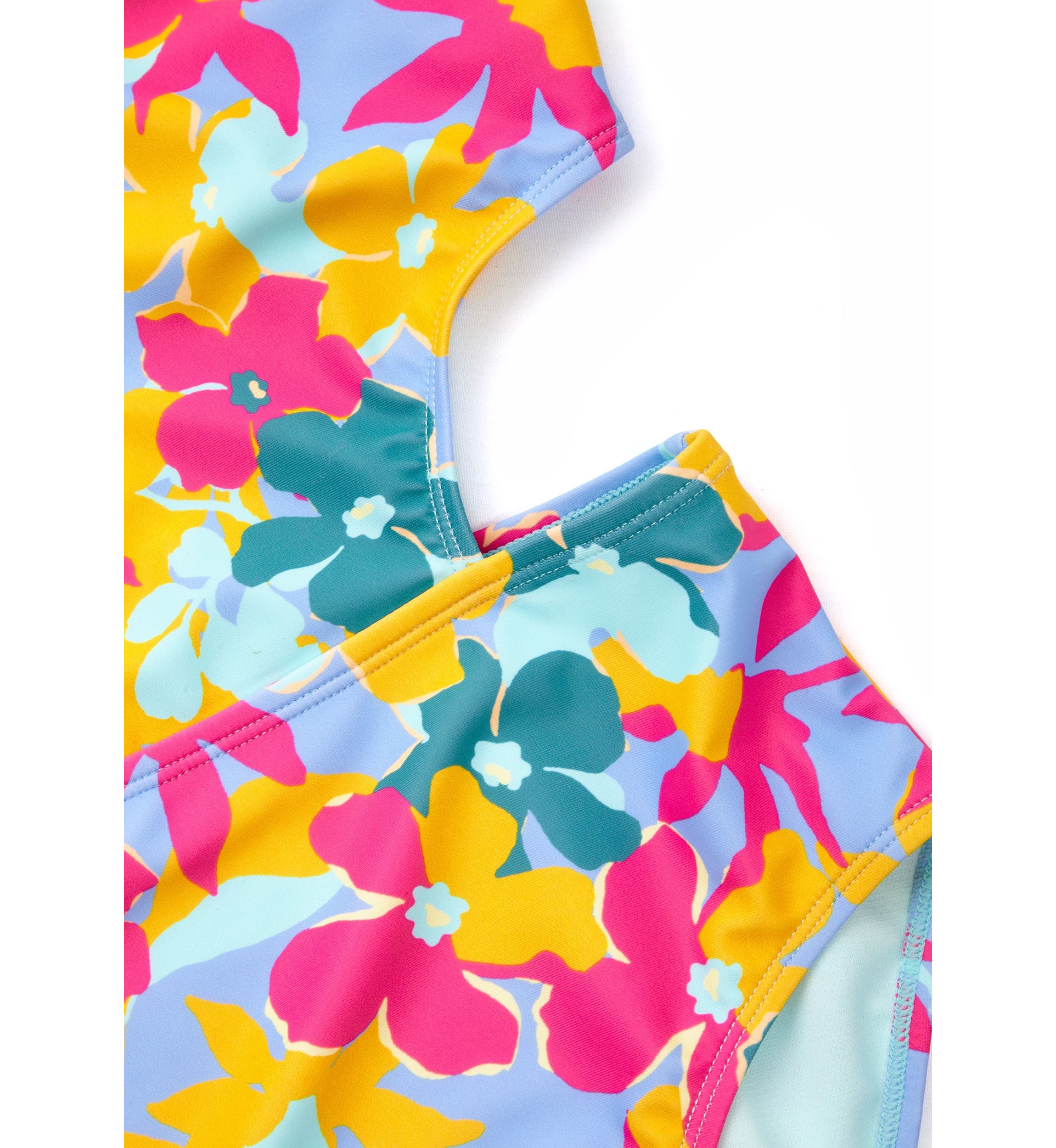 Girls 7-16 Daisy Flutter Cutout One Piece Swimsuit