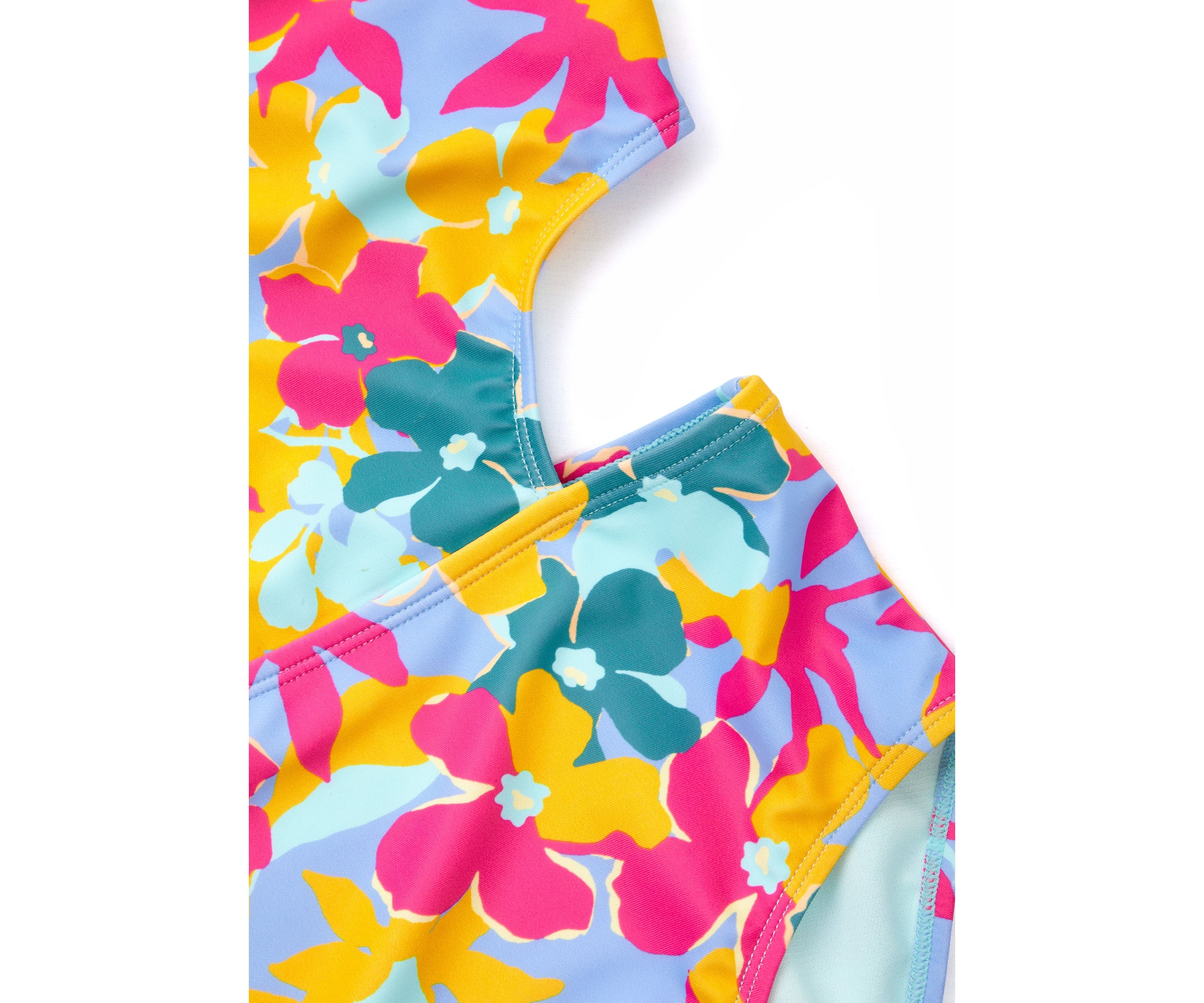 Girls 7-16 Daisy Flutter Cutout One Piece Swimsuit