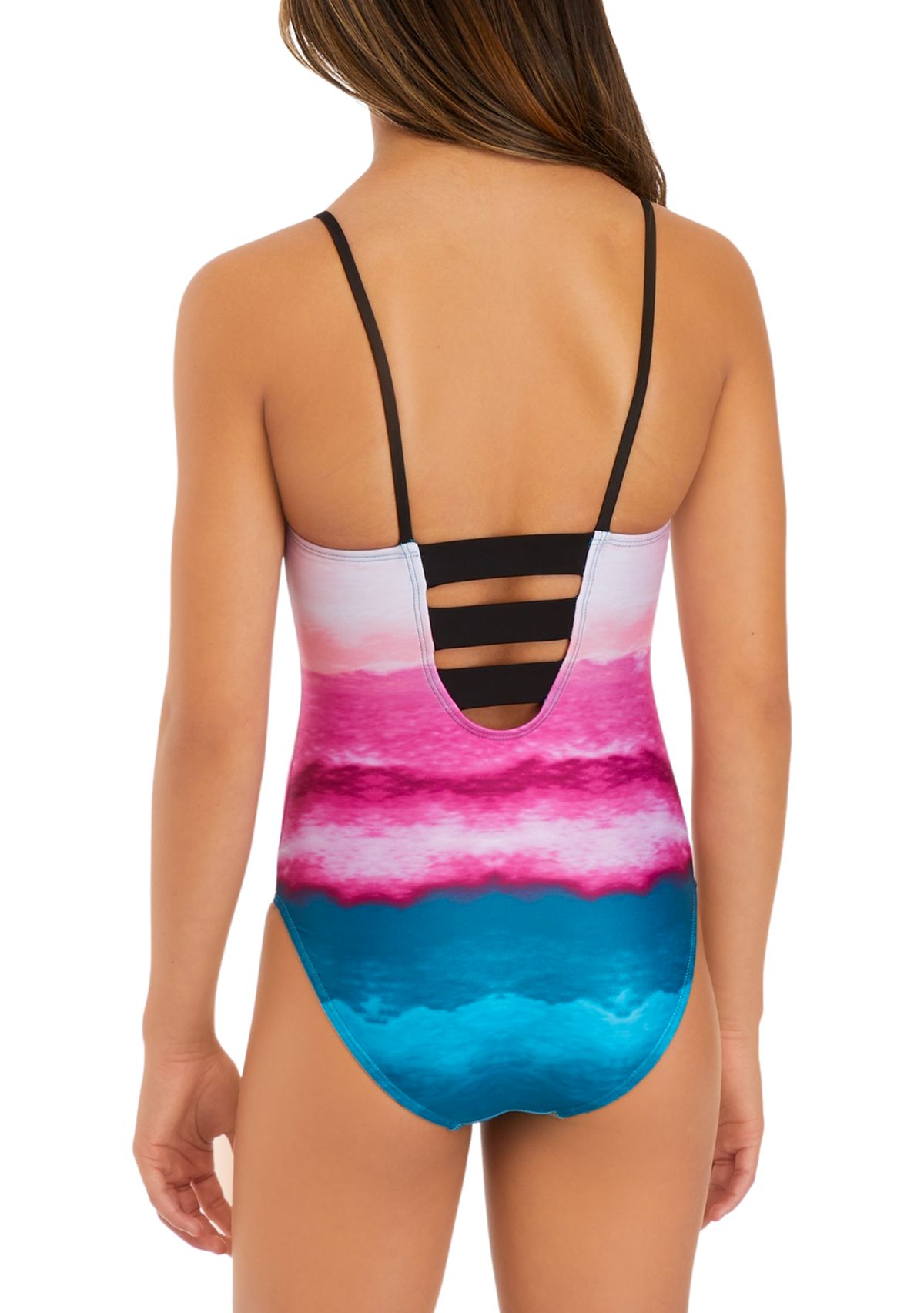 Girls 7-16 Strappy Back One Piece Swimsuit