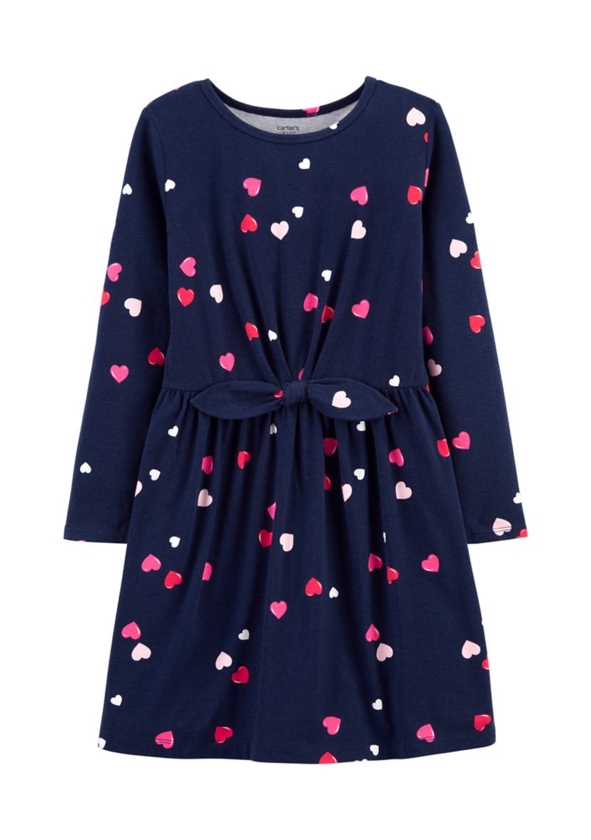 Girls 4-8 Navy Heart Dress