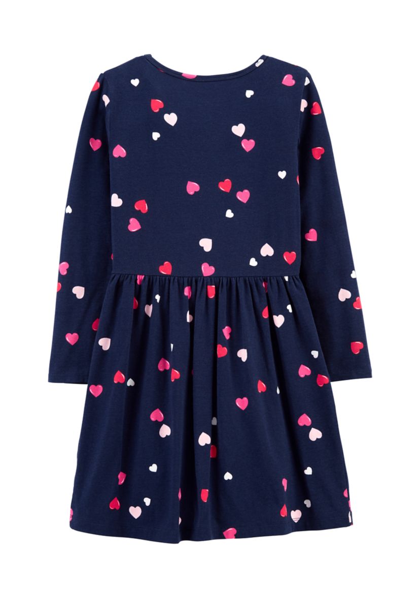 Girls 4-8 Navy Heart Dress