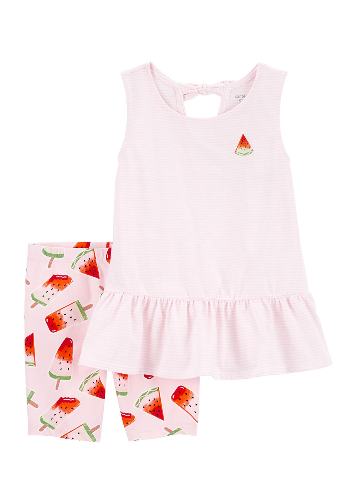 Girls 4-6x Watermelon Printed Tank Top and Bike Shorts Set