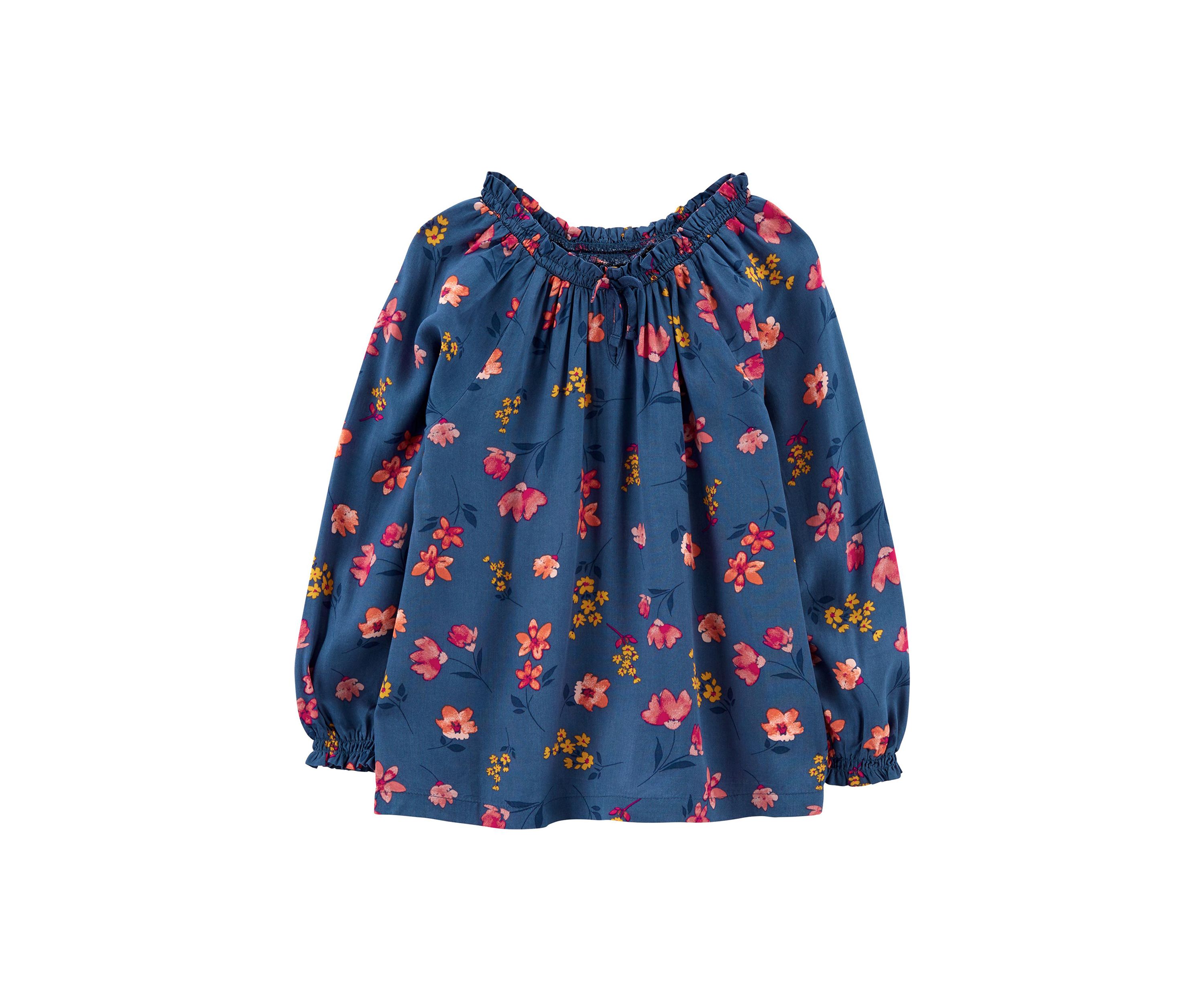 Girls 4-6x Long Sleeve Floral Shirt