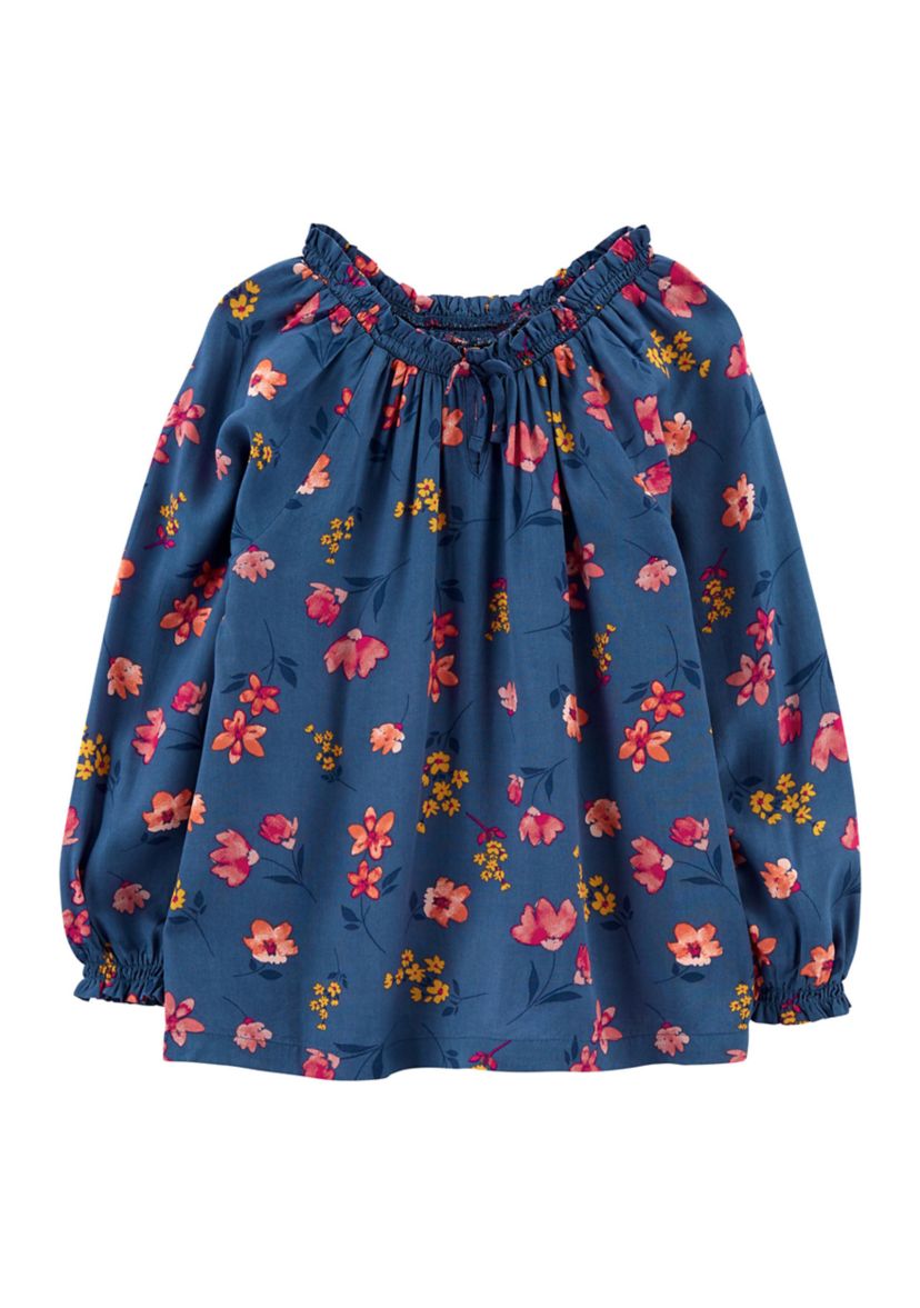 Girls 4-6x Long Sleeve Floral Shirt