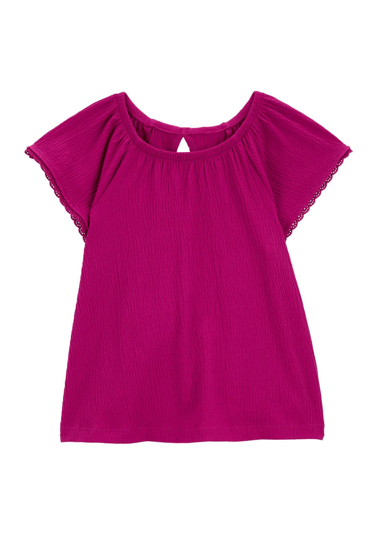 Girls 7-16 Flutter Sleeve Solid Knit Gauze Top