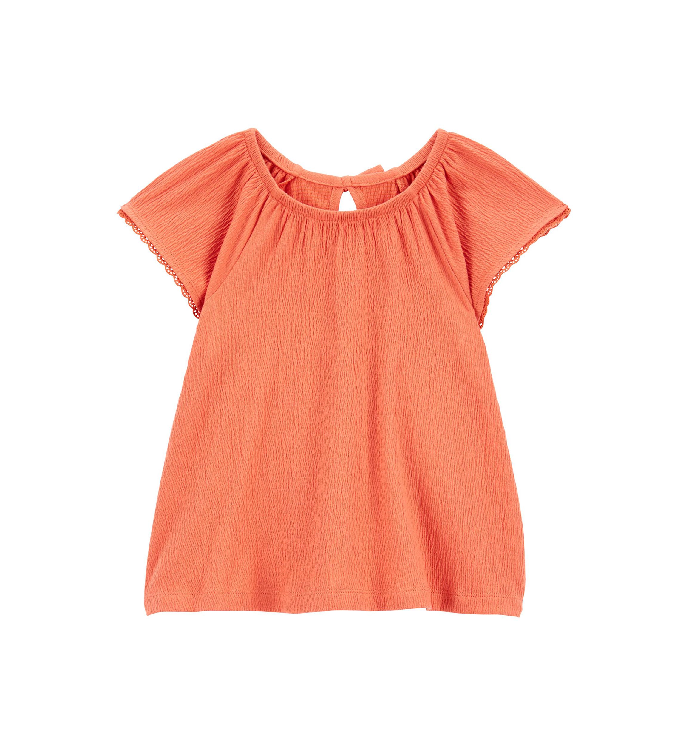 Girls 4-6x  Flutter Sleeve Gauze Top