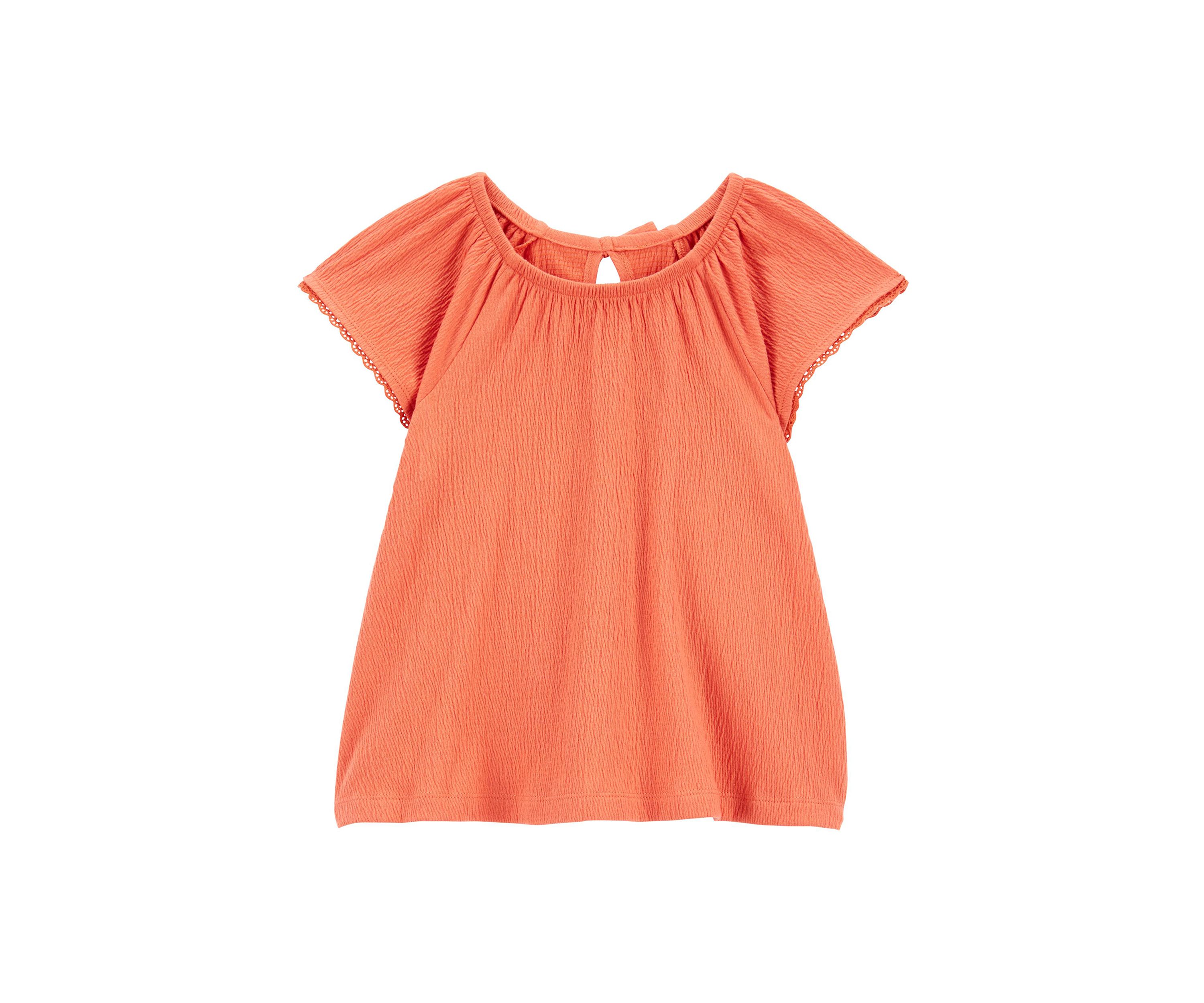 Girls 4-6x  Flutter Sleeve Gauze Top