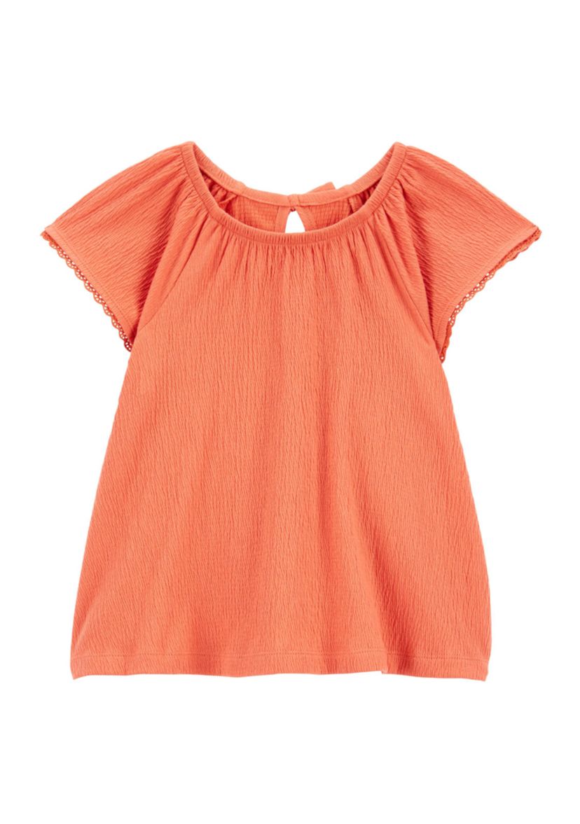 Girls 4-6x  Flutter Sleeve Gauze Top