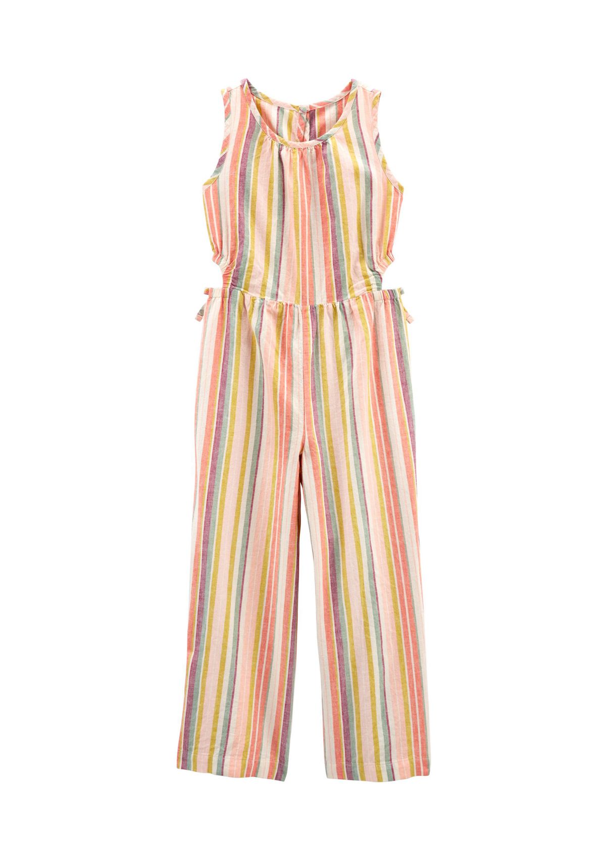 Girls 7-16 Linen Stripe Jumpsuit