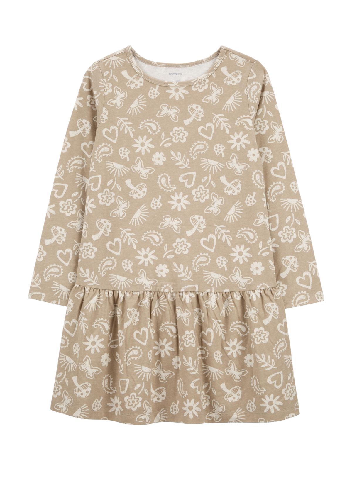 Girls 4-6x Long Sleeve Printed Dress