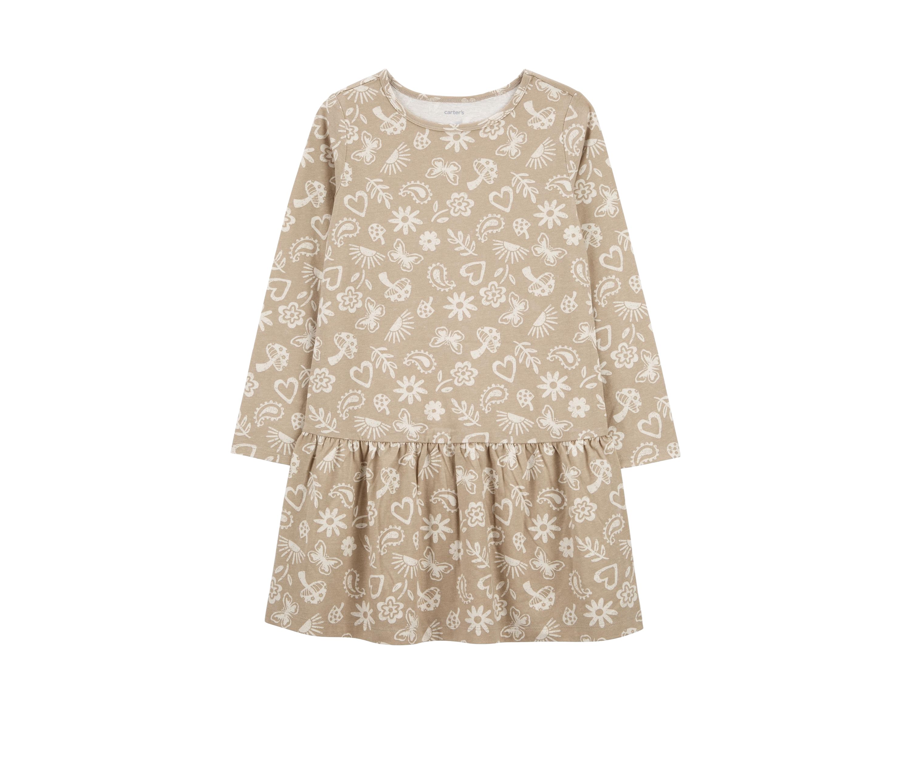 Girls 4-6x Long Sleeve Printed Dress