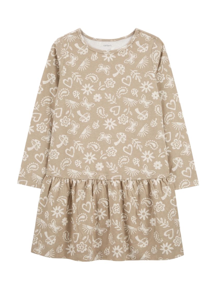 Girls 4-6x Long Sleeve Printed Dress