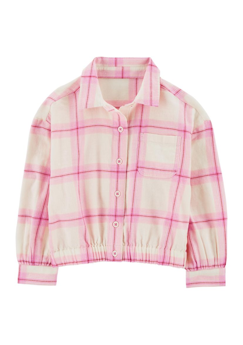 Girls 4-6x Plaid Woven Top