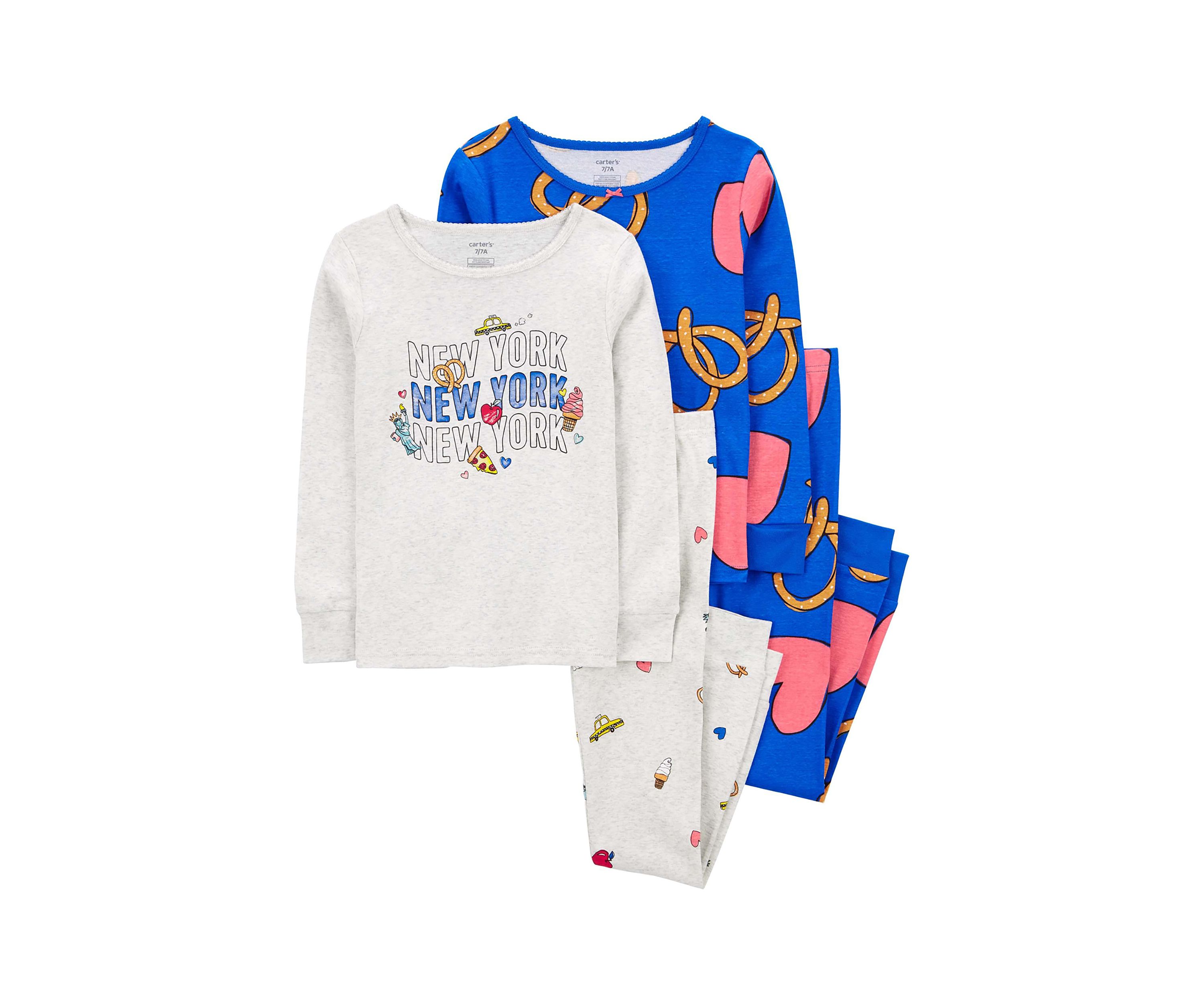 Girls 4-8 4 Piece New York Printed Pajama Set