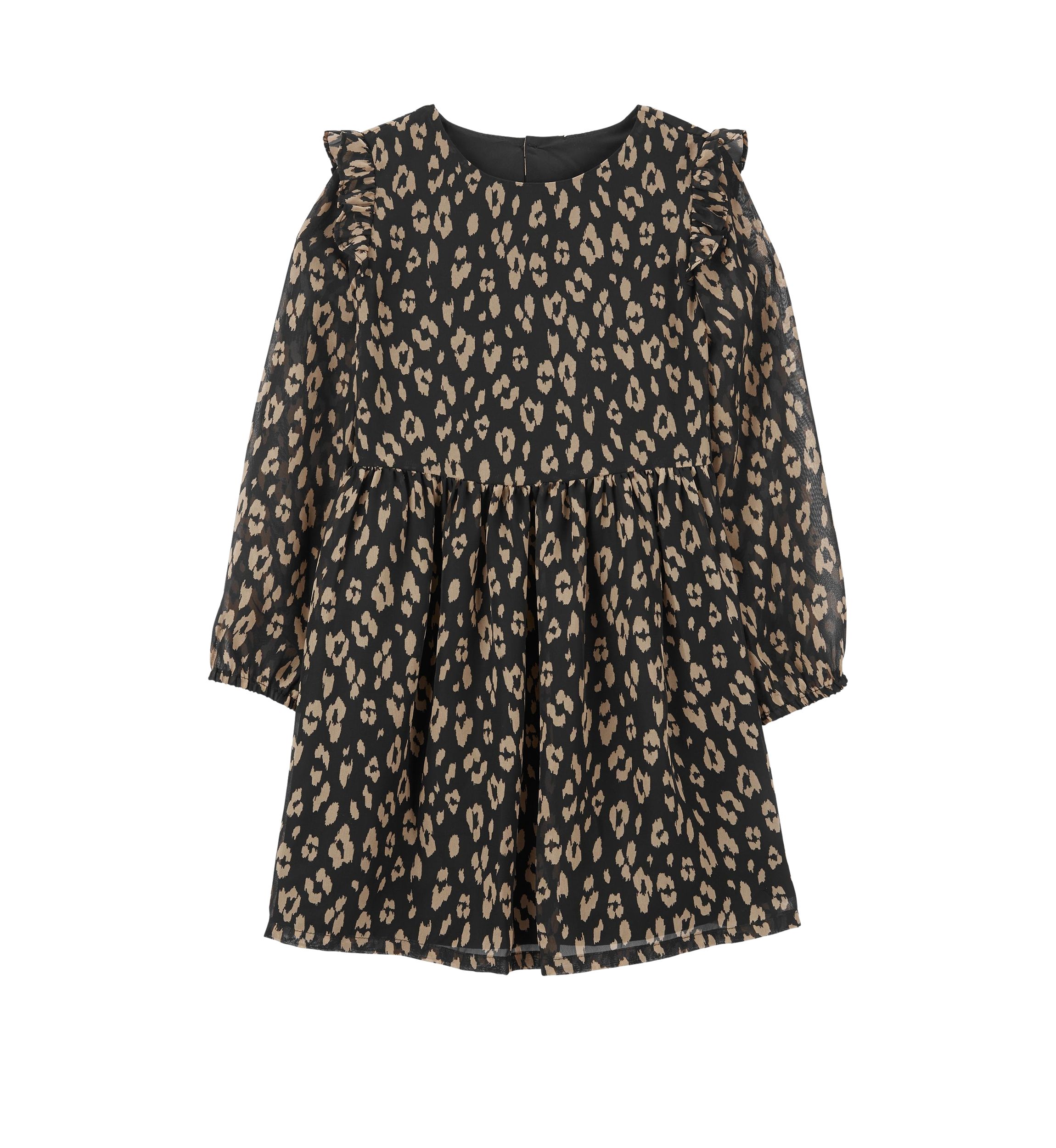 Girls 4-6x Chiffon Cheetah Dress