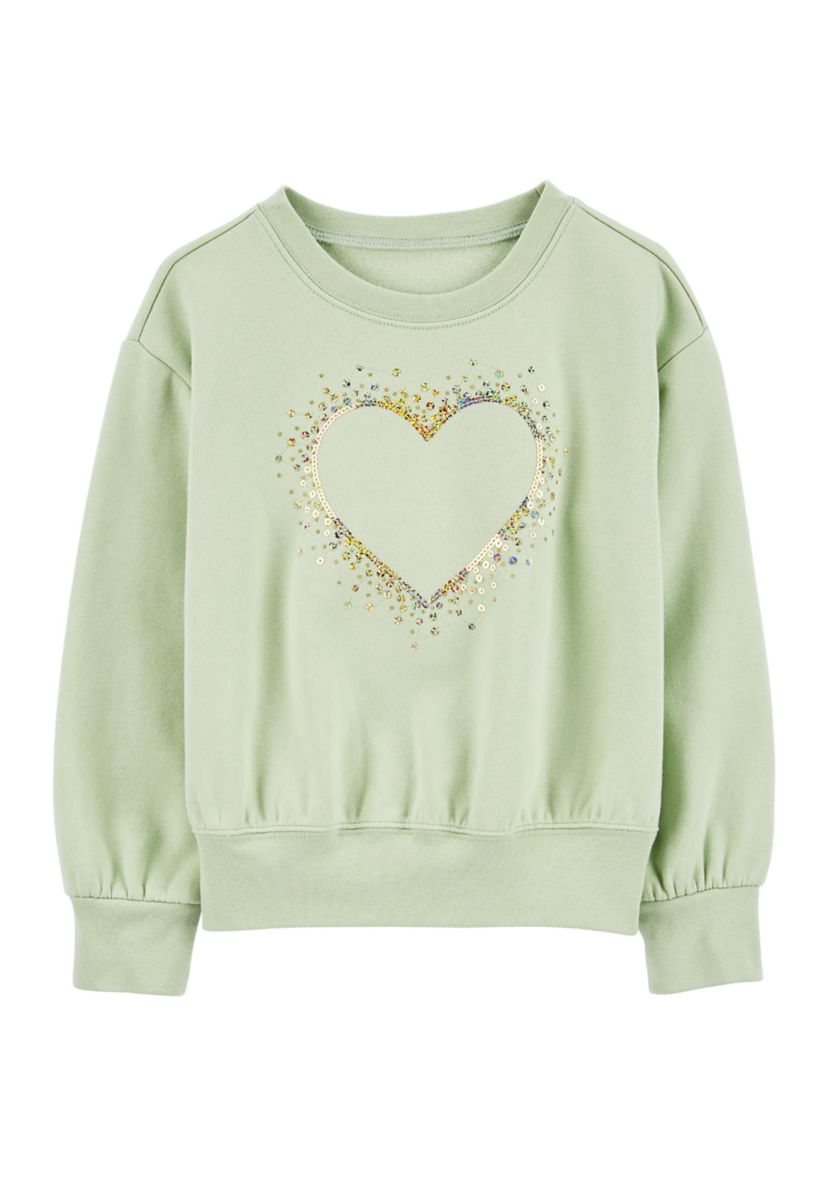 Girls 4-6x Heart Printed Sweatshirt
