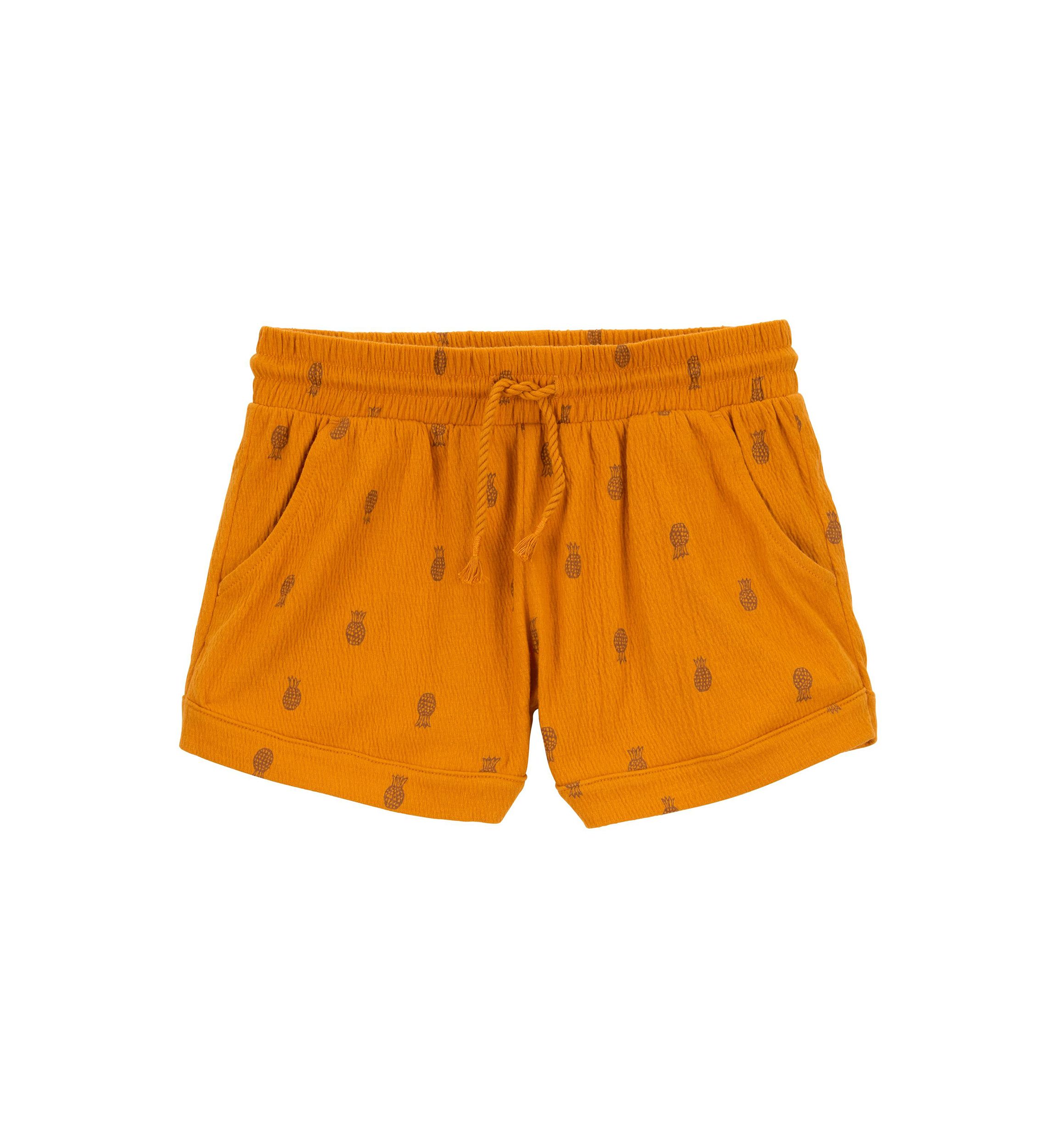 Girls 4-6x Pineapple Tie Waist Shorts
