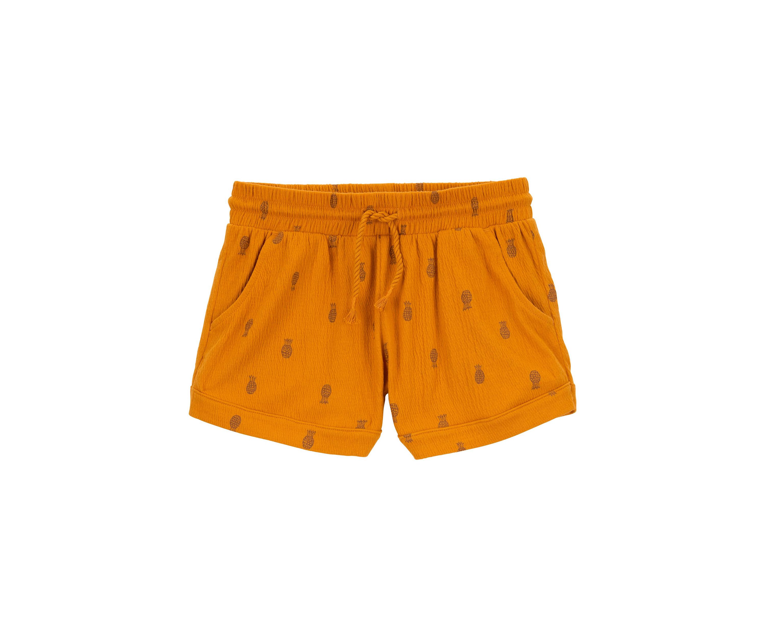 Girls 4-6x Pineapple Tie Waist Shorts