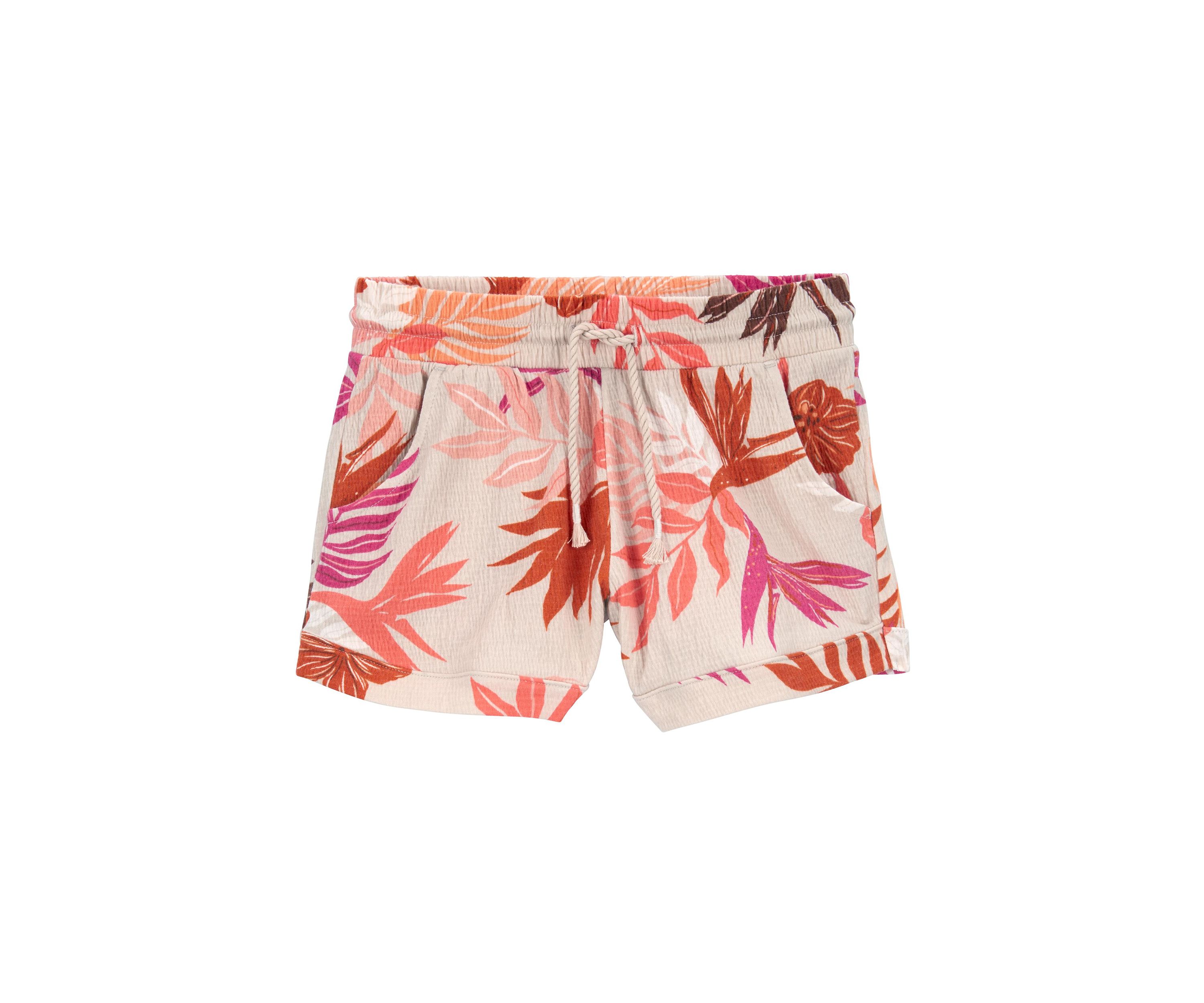 Girls 4-6x Tropical Tie Waist Shorts