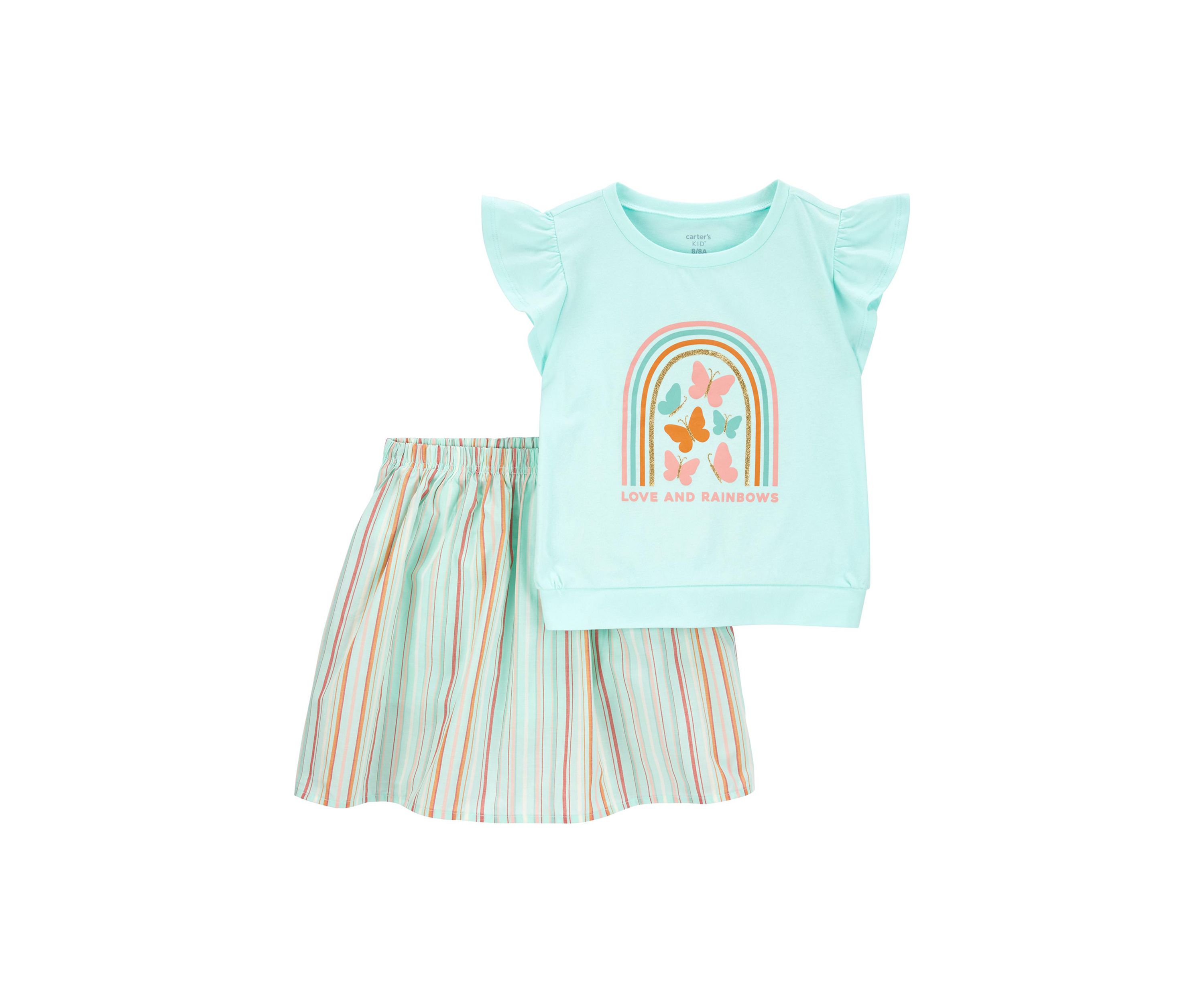Girls 4-6x Sleeveless Butterfly Skort Set 