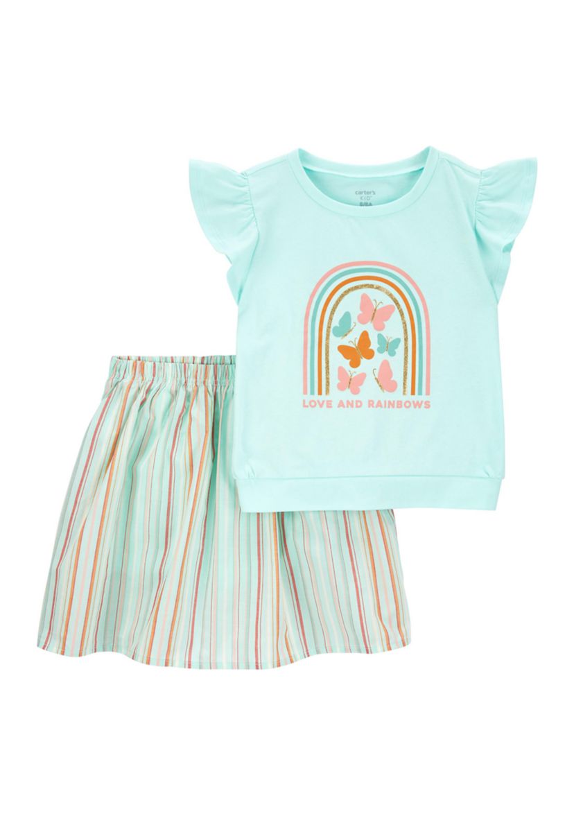 Girls 4-6x Sleeveless Butterfly Skort Set 