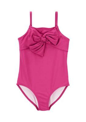 Girls 7-16 Front Bow Knit Swimsuit
