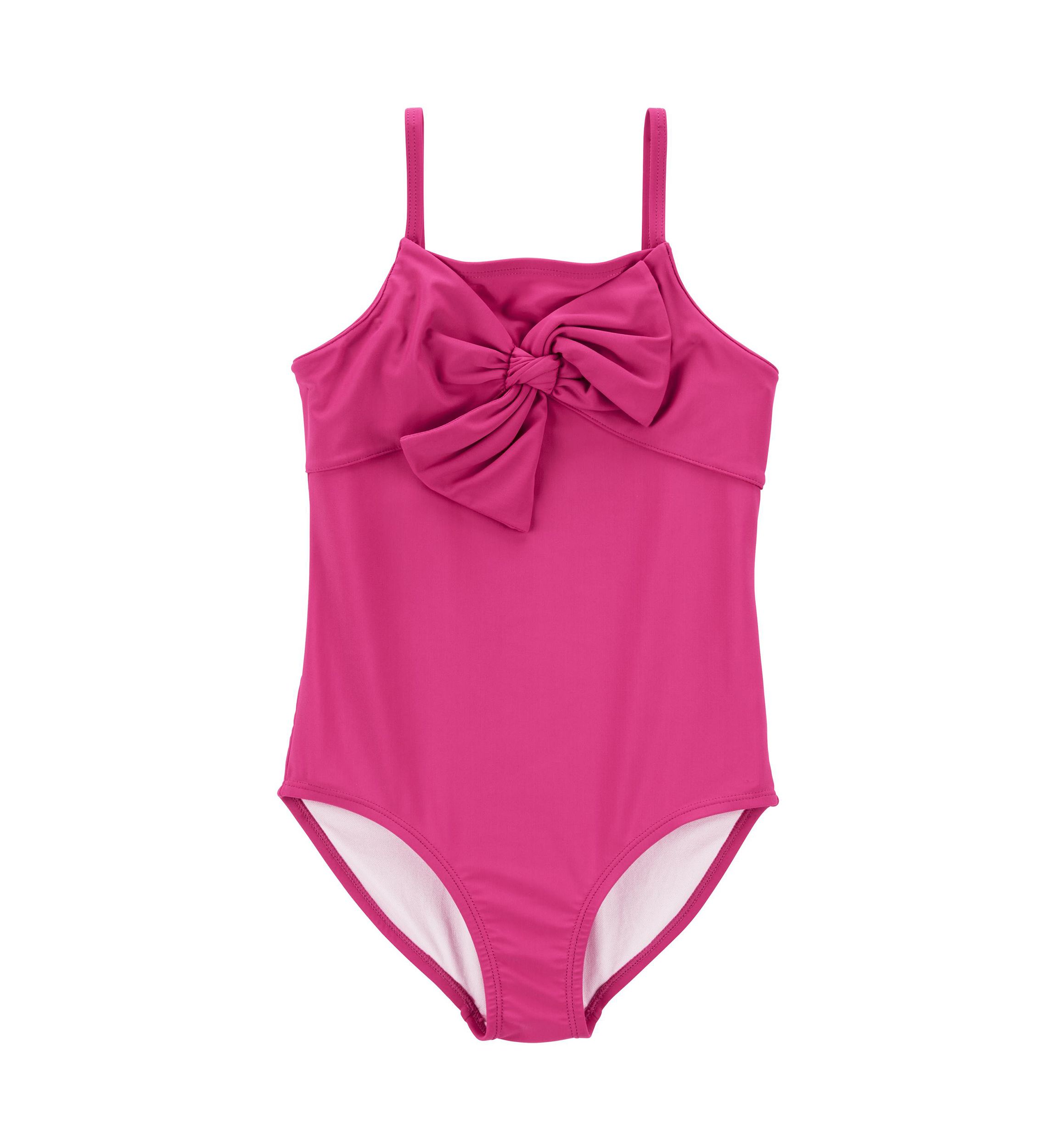 Girls 7-16 Front Bow Knit Swimsuit