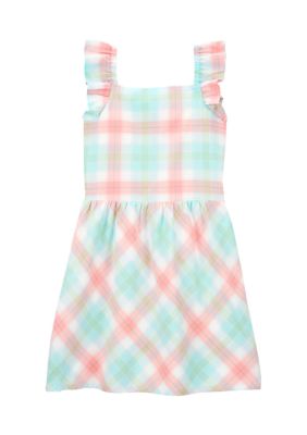 Girls 4-6x Ruffle Plaid Printed Dress