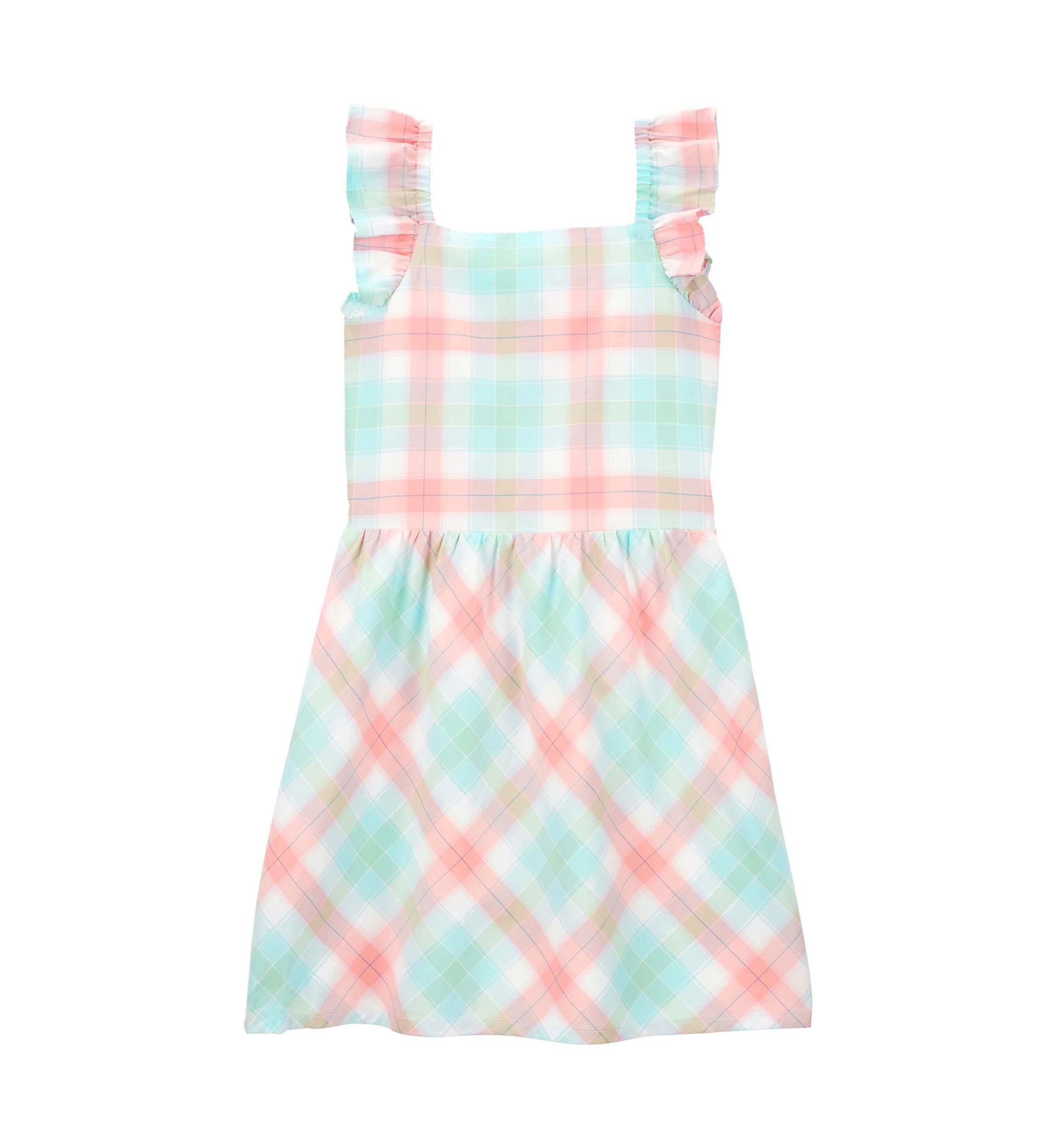 Girls 4-6x Ruffle Plaid Printed Dress